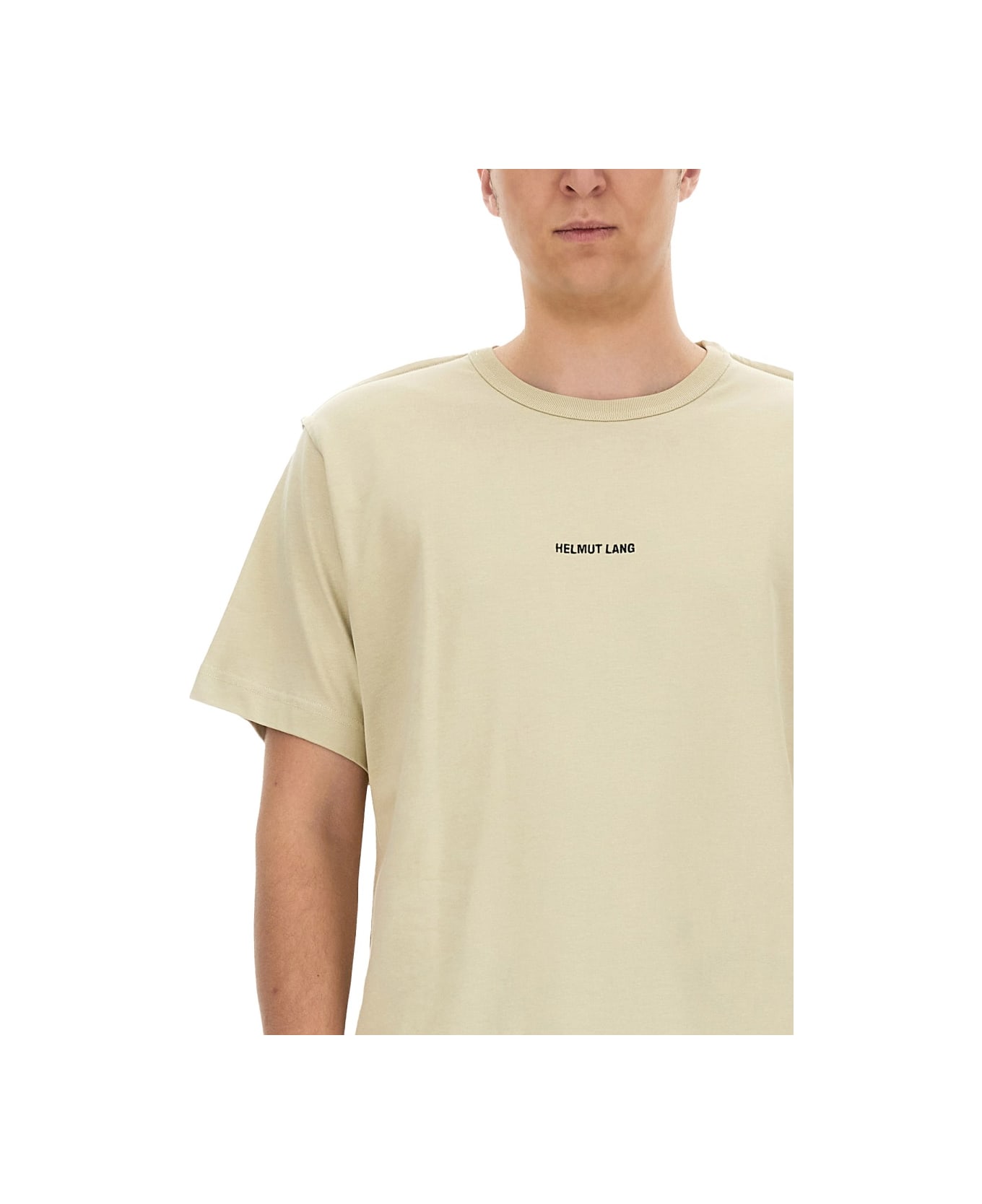 Helmut Lang Logo Print T-shirt - BEIGE