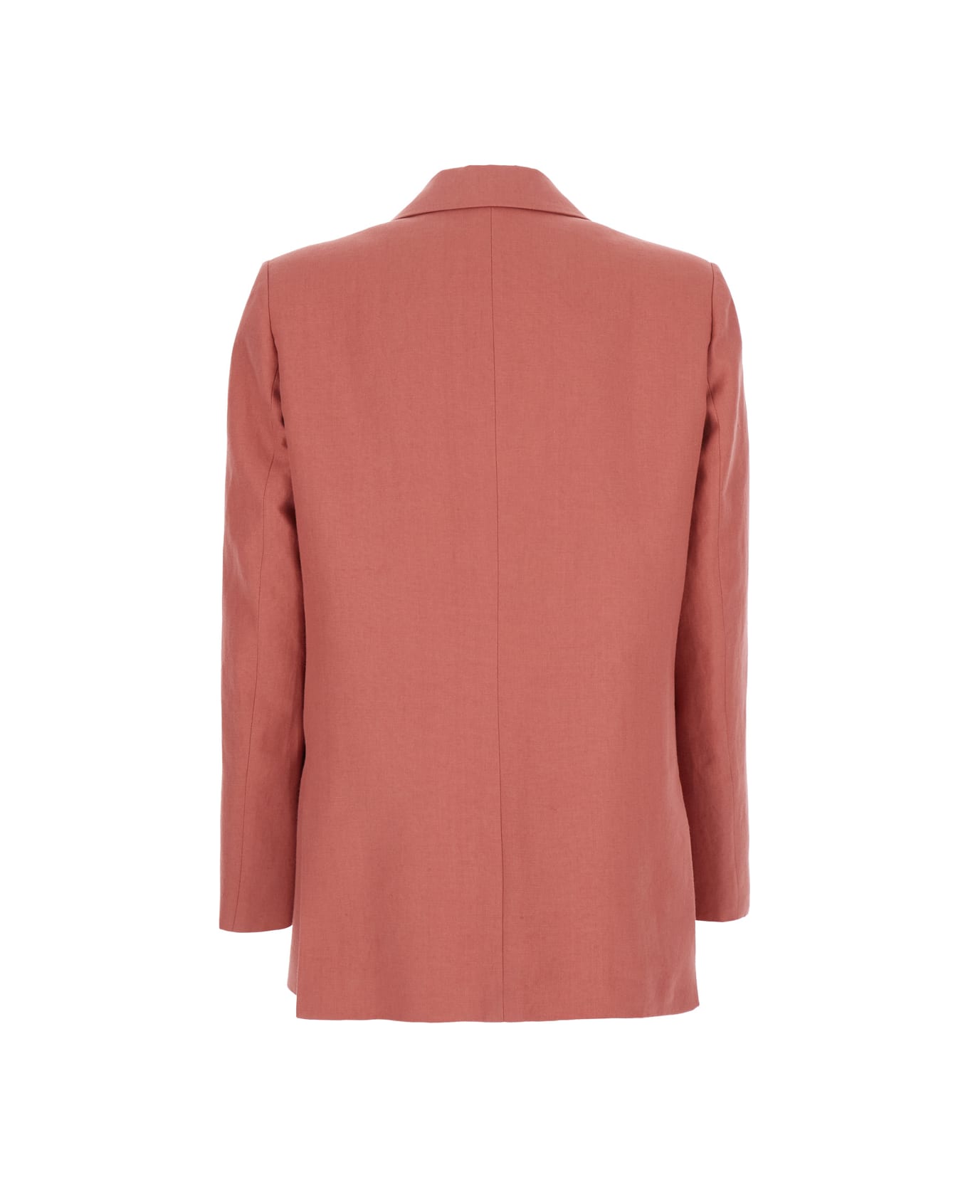 Blazé Milano 
mdday Sun
 Pink Double-breasted Jacket With Peak Revers In Linen Woman - Pink