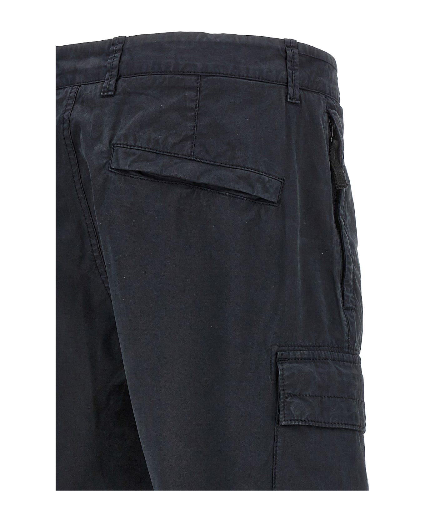 Stone Island Logo Patch Cargo Pants - Blue