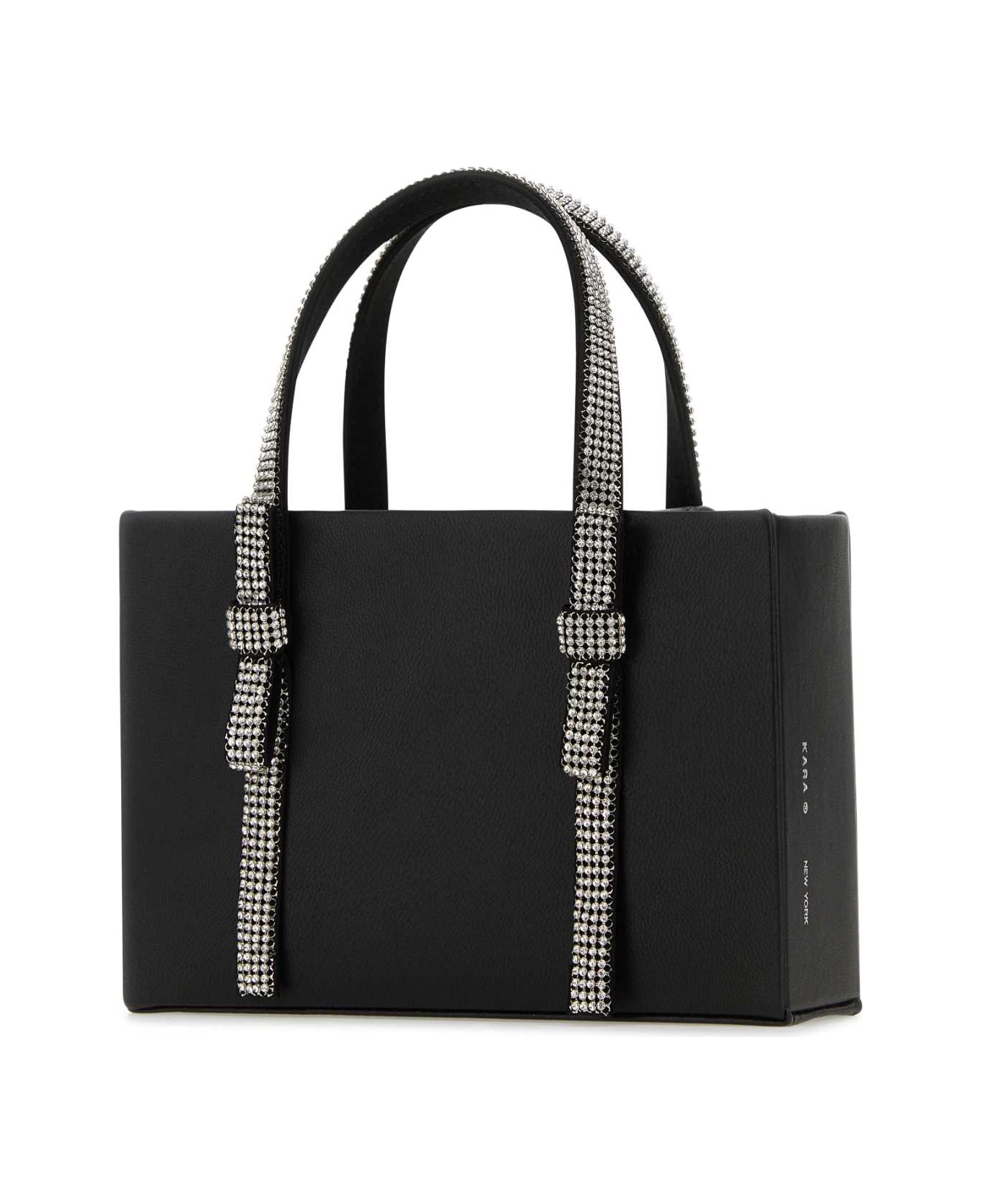 Kara Black Nappa Leather Handbag - BLACKWHITE トートバッグ