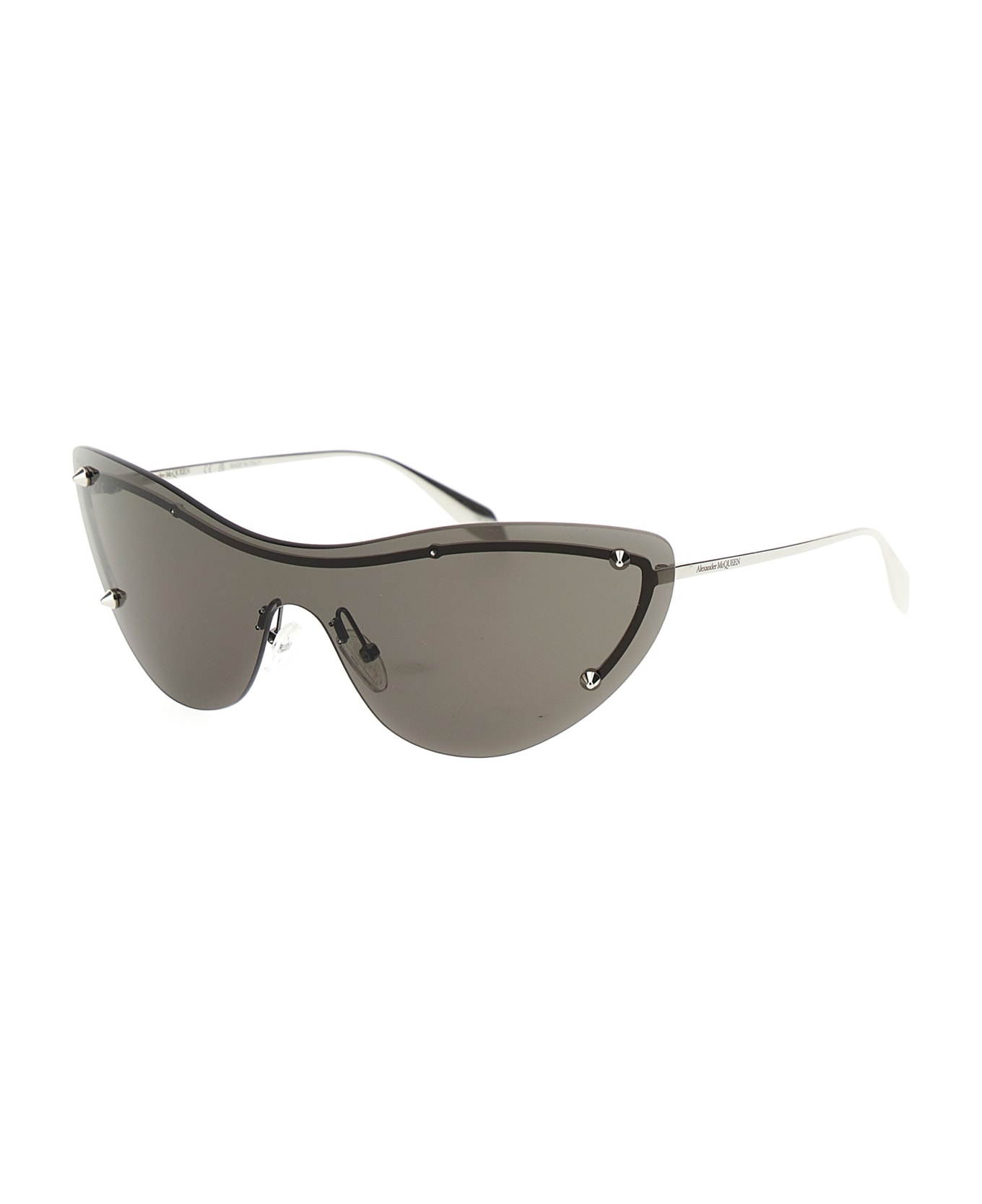 Alexander McQueen 'spike Studs Cat-eye Mask' Sunglasses - Silver