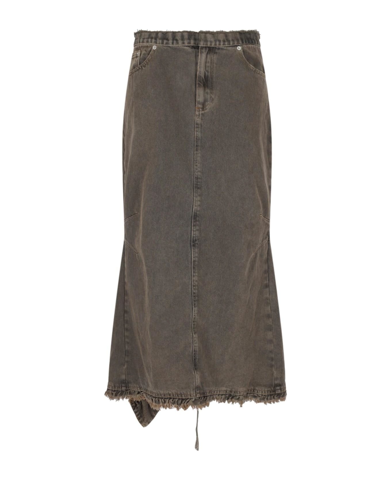 Cormio Maxi Denim Skirt - Brown Dye スカート