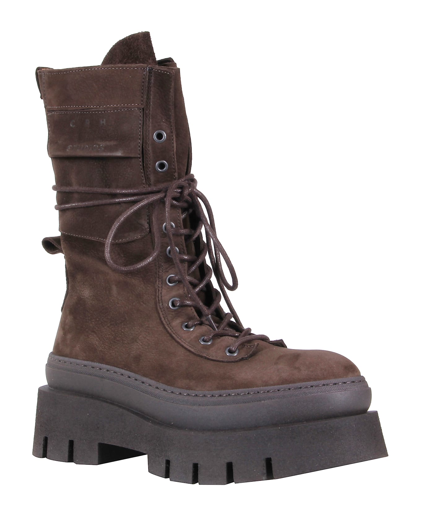 Copenhagen Nabuc Lace Up Mid Boots - Chocolate