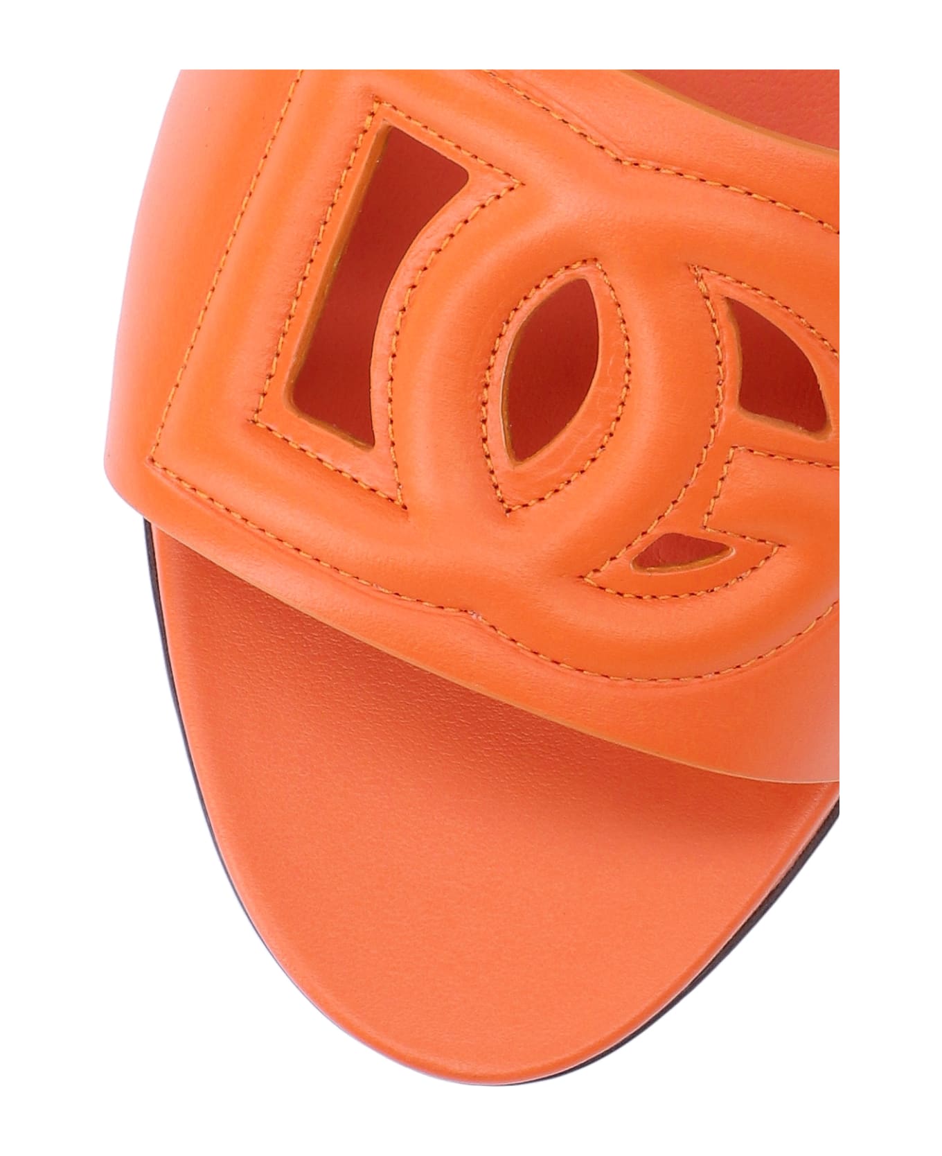 Dolce & Gabbana Logo Slides - Orange サンダル