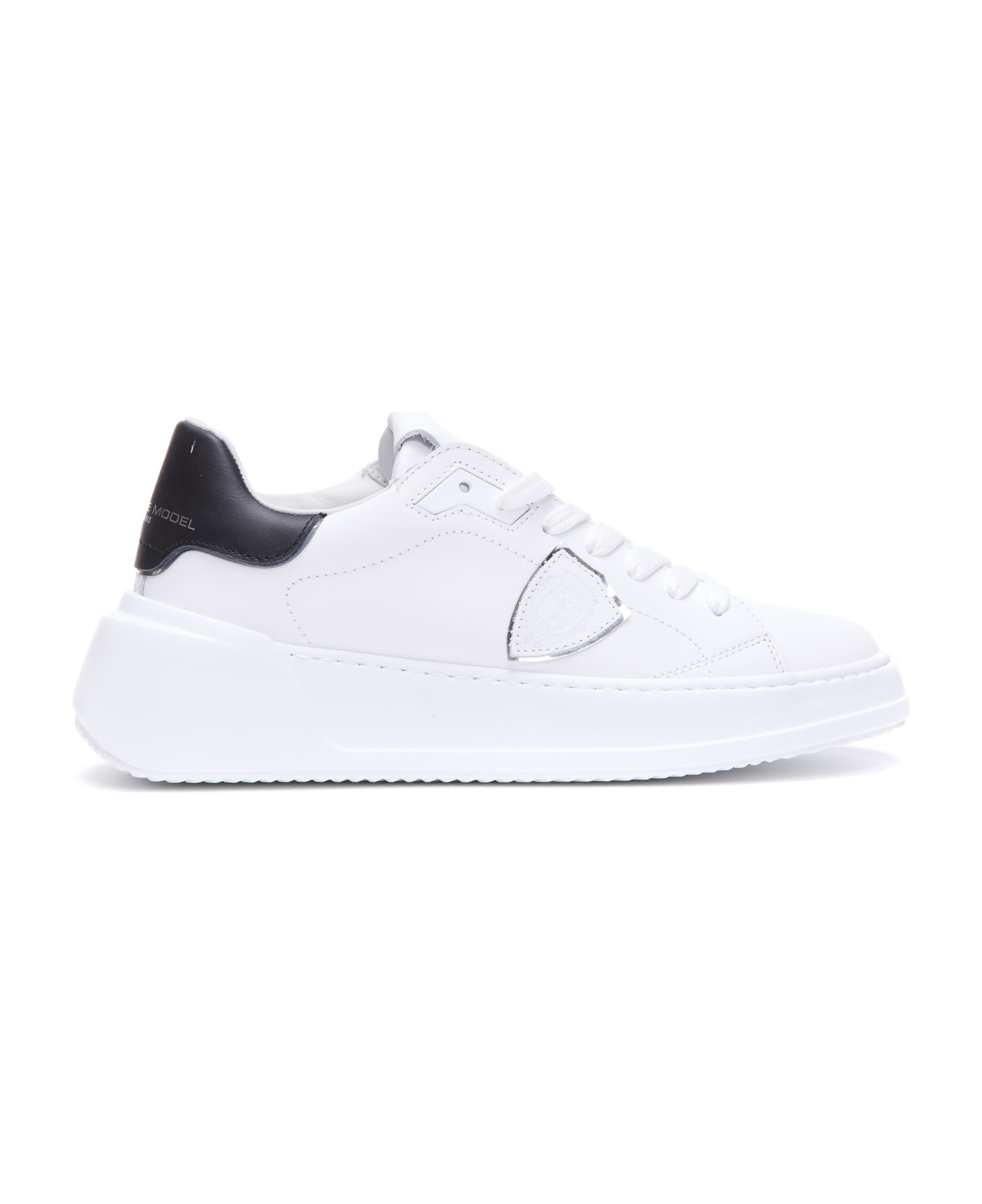 Philippe Model Tres Temple Low Sneakers - WHITE/BLACK