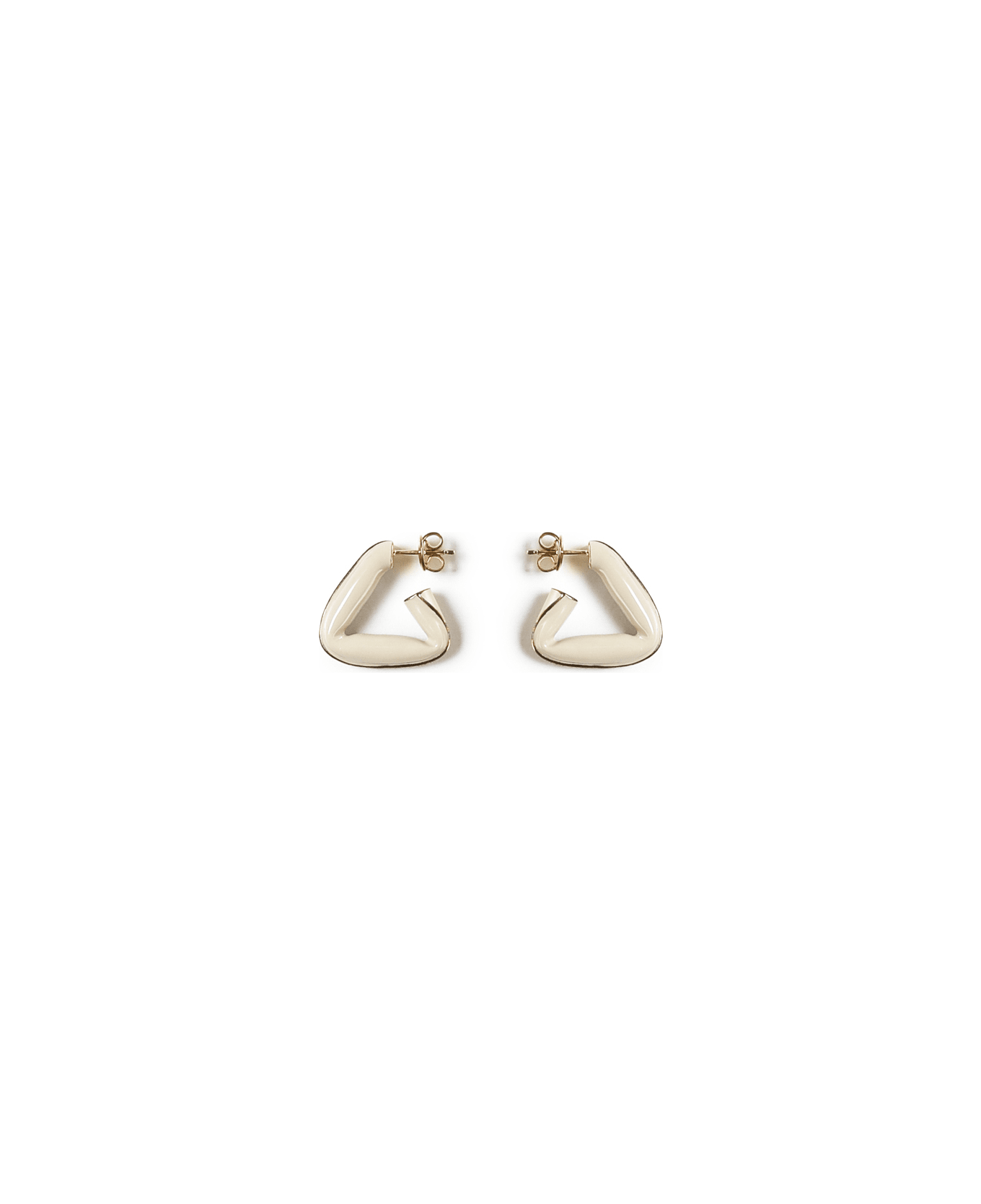 Bottega Veneta Fold Earrings In Enamelled Silver - ICE CREAM