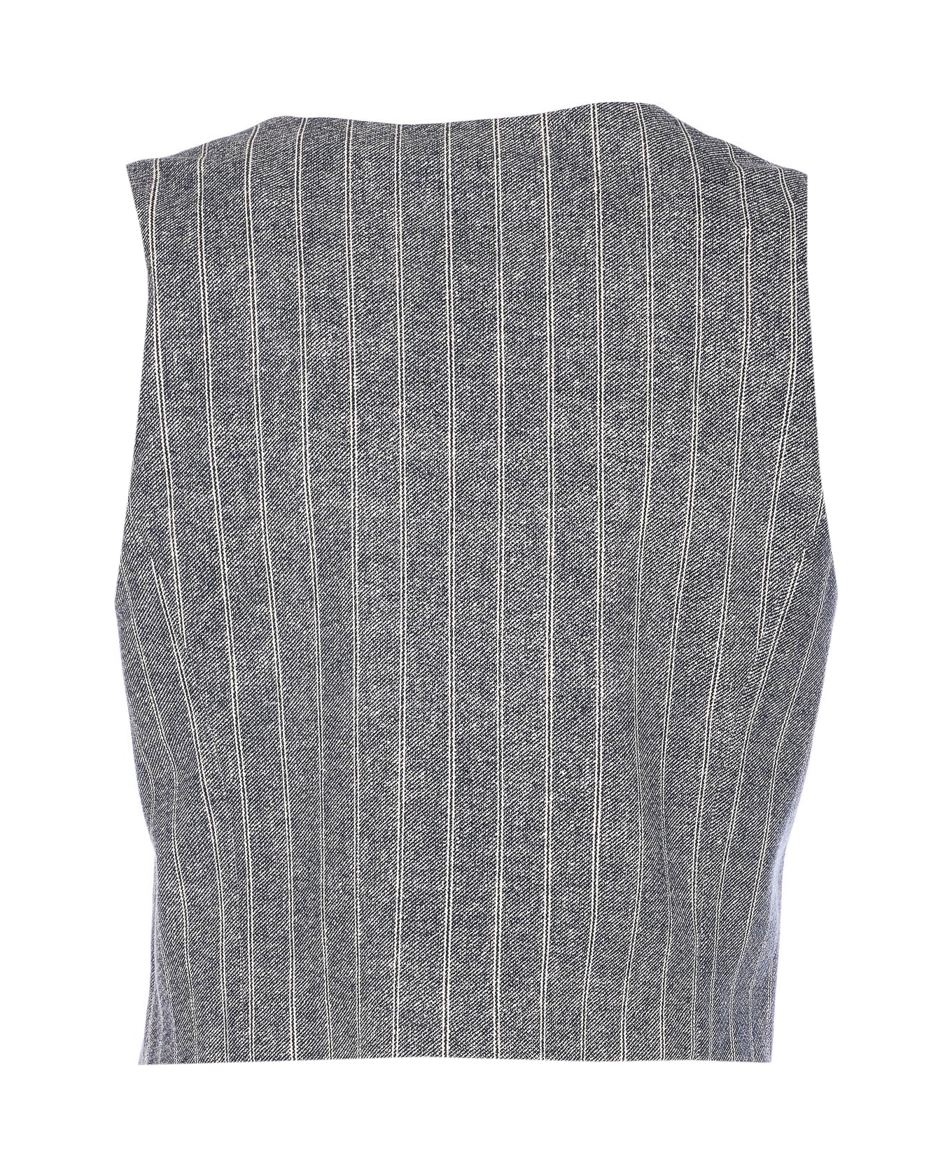 Circolo 1901 Striped Vest - Grey