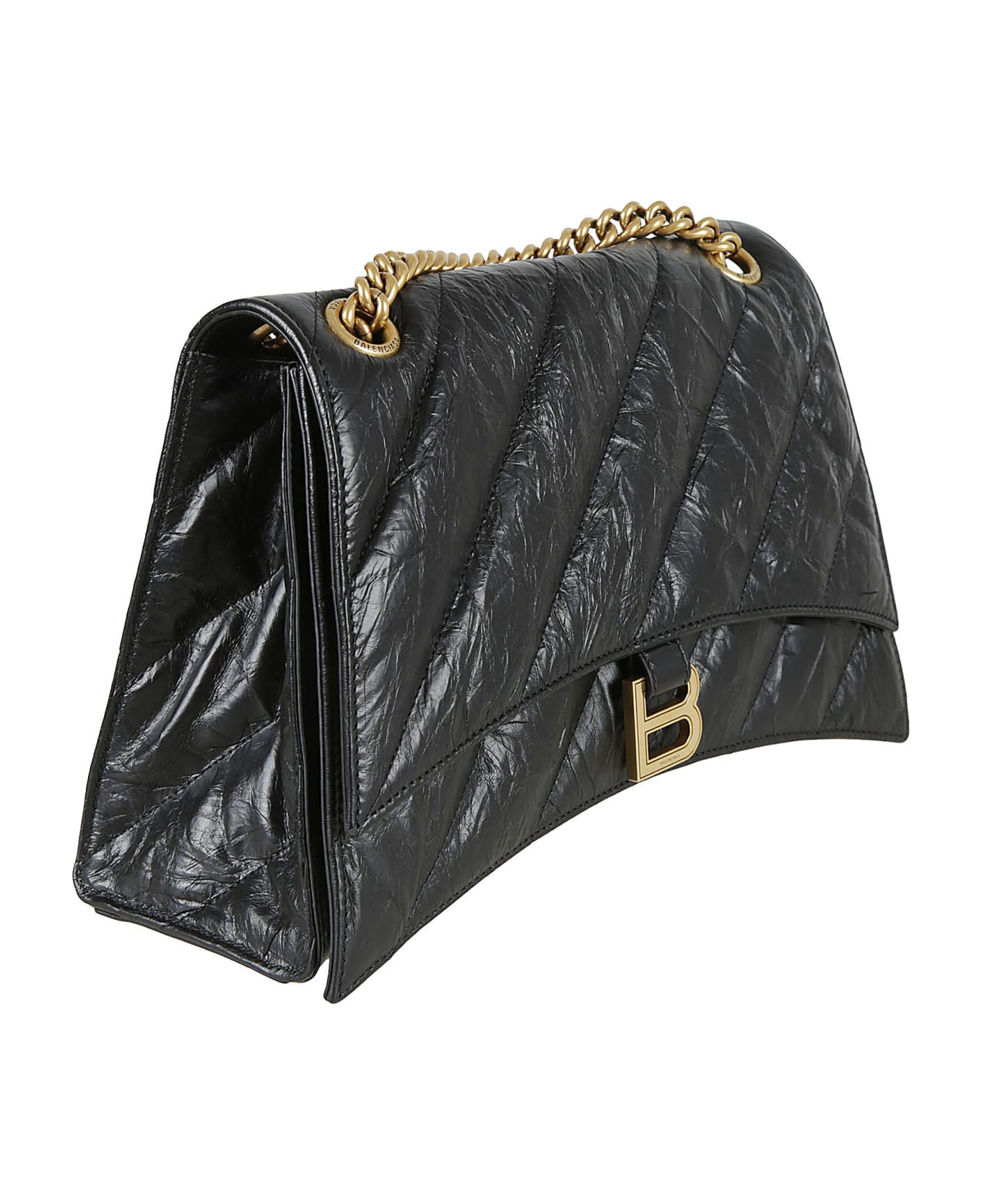 Balenciaga Medium Crush Shoulder Bag - Black