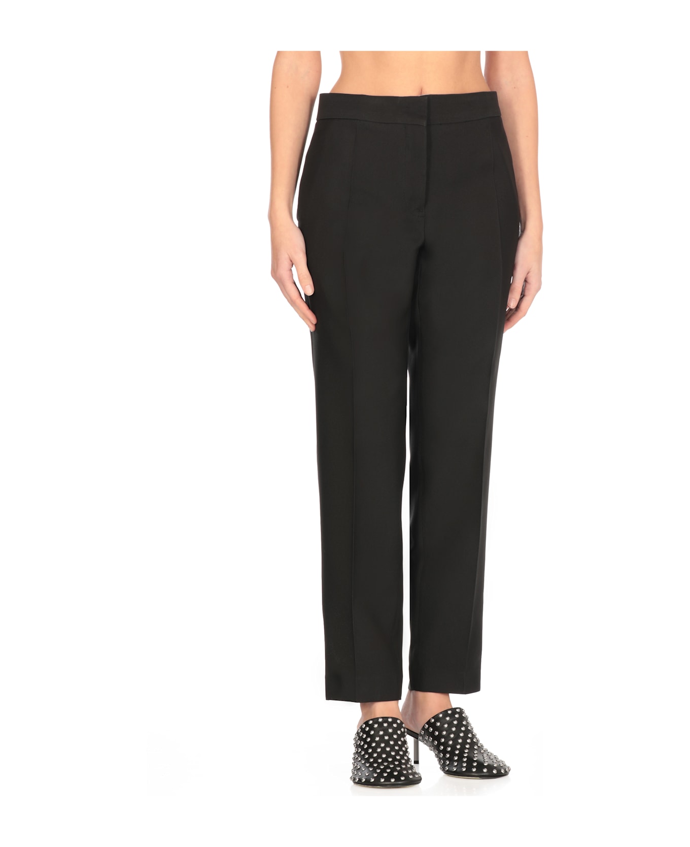 Jil Sander Silk Blend Tailor Trousers - Black