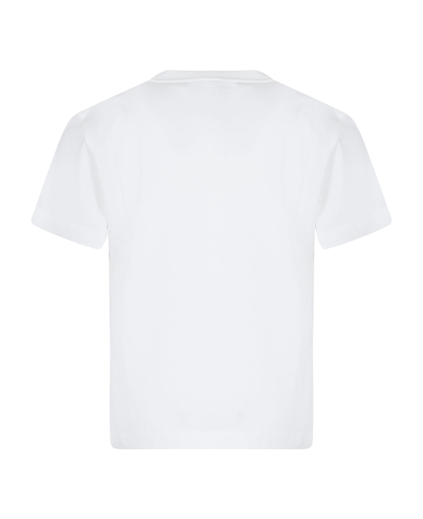 Stella McCartney Kids Ivory T-shirt For Boy With Glasses Print - Ivory Tシャツ＆ポロシャツ