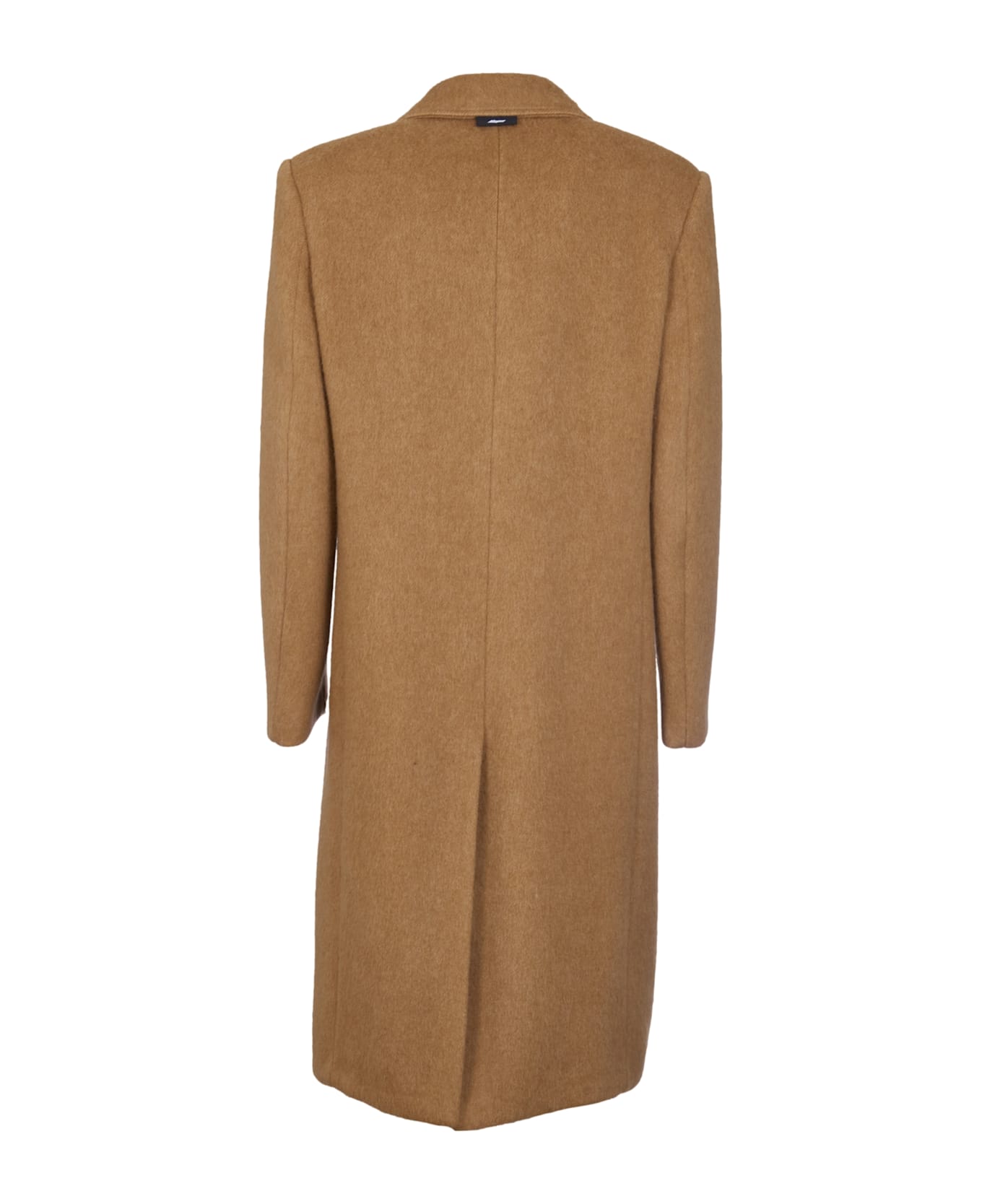 MSGM Rear Slit Double-breasted Long Coat - Camel