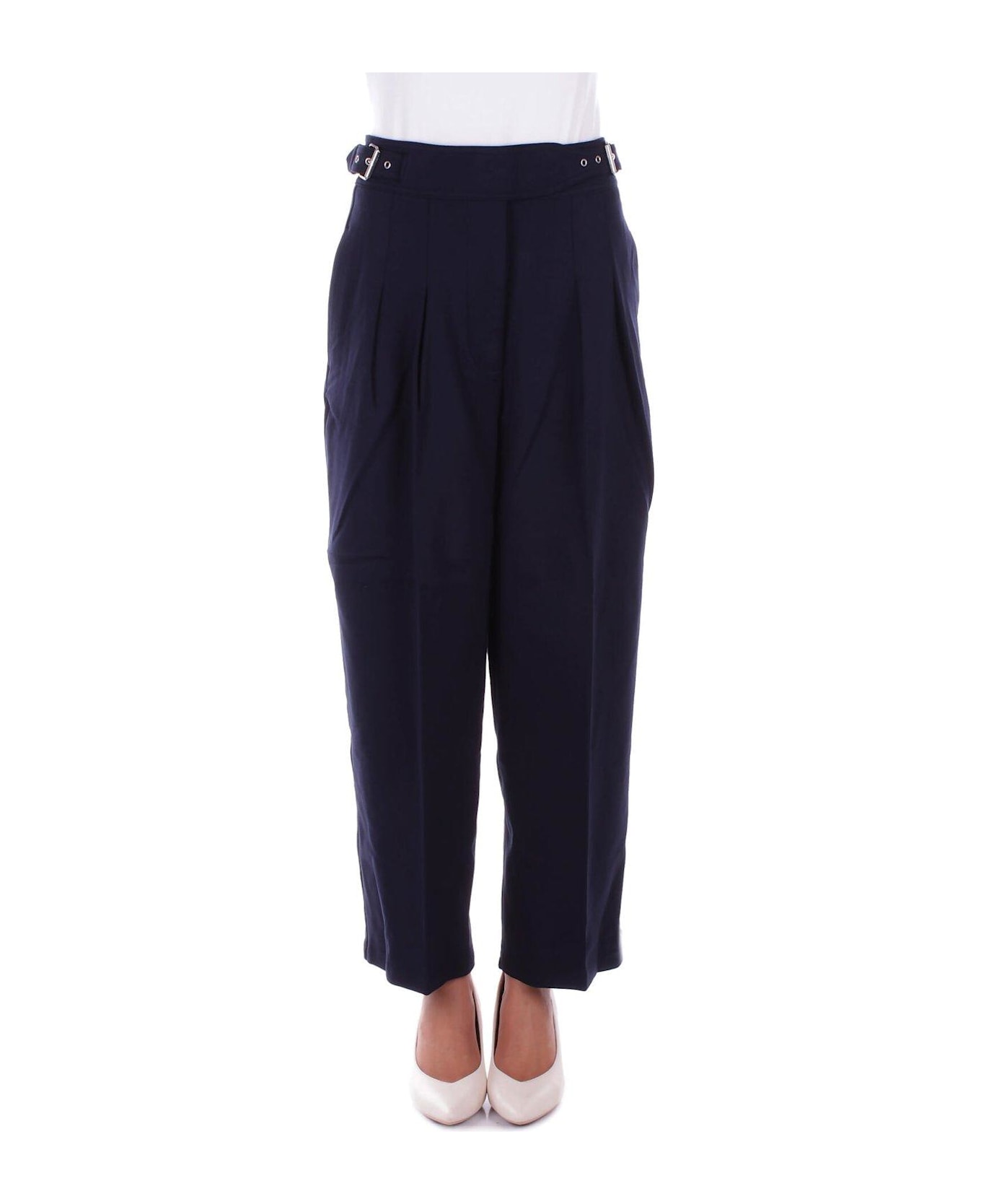 Polo Ralph Lauren Lauren High-waist Pleated Trousers - Blue