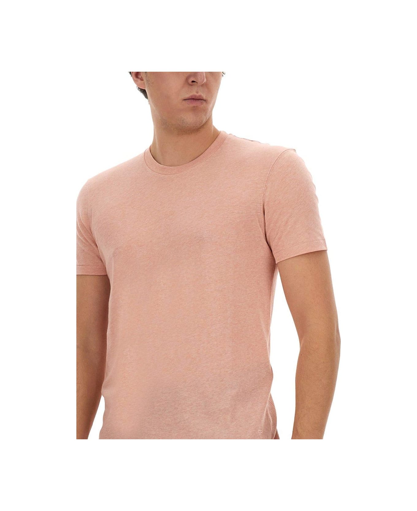 Tom Ford Crewneck Short-sleeved T-shirt - PEACH シャツ