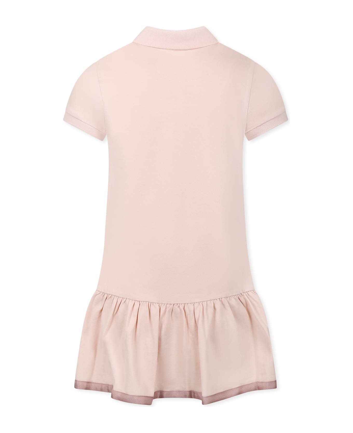 Moncler Pink Dress For Girl With Logo - Pink