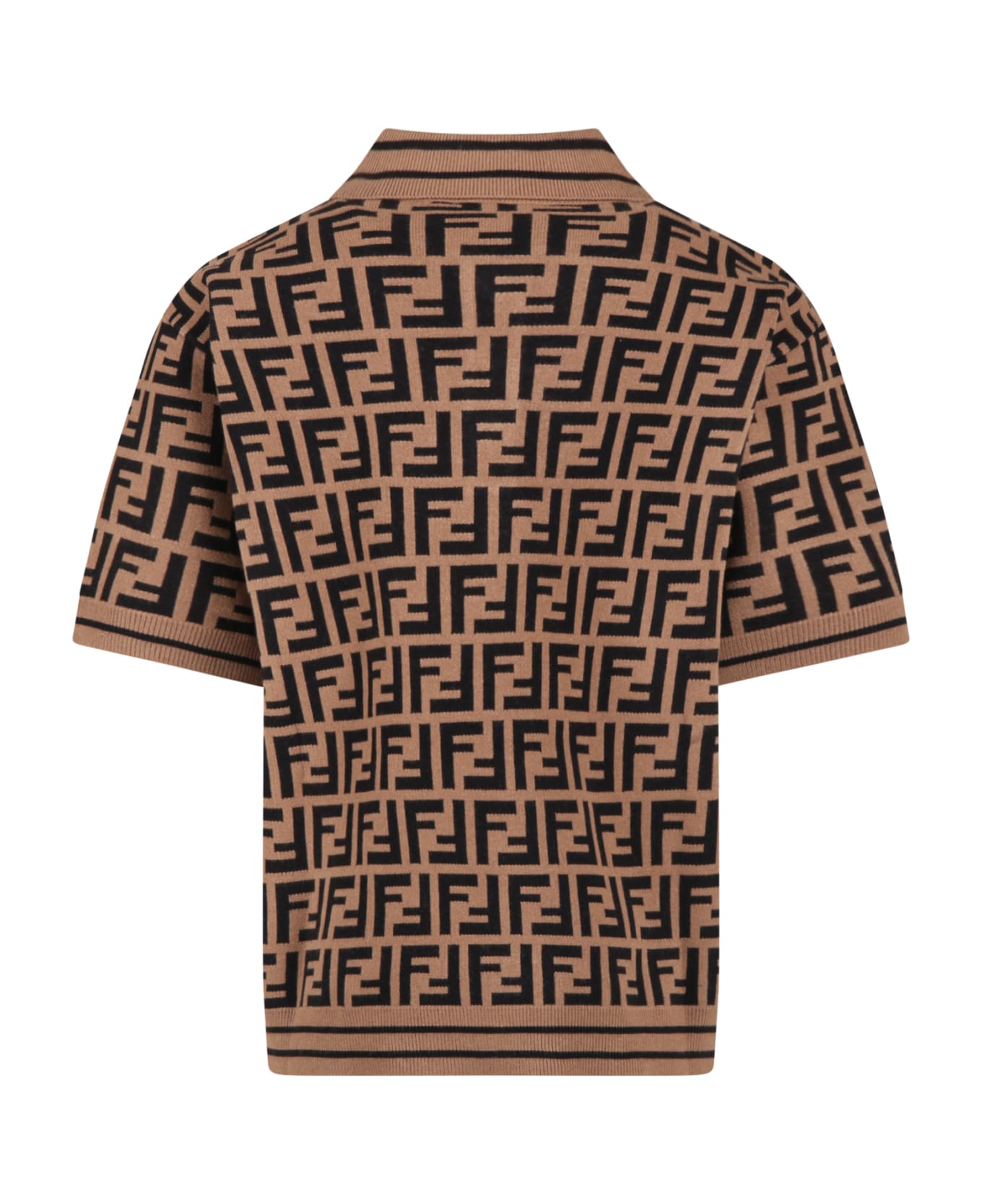 Fendi Brown Sweater For Boy With Ff - Brown ニットウェア＆スウェットシャツ