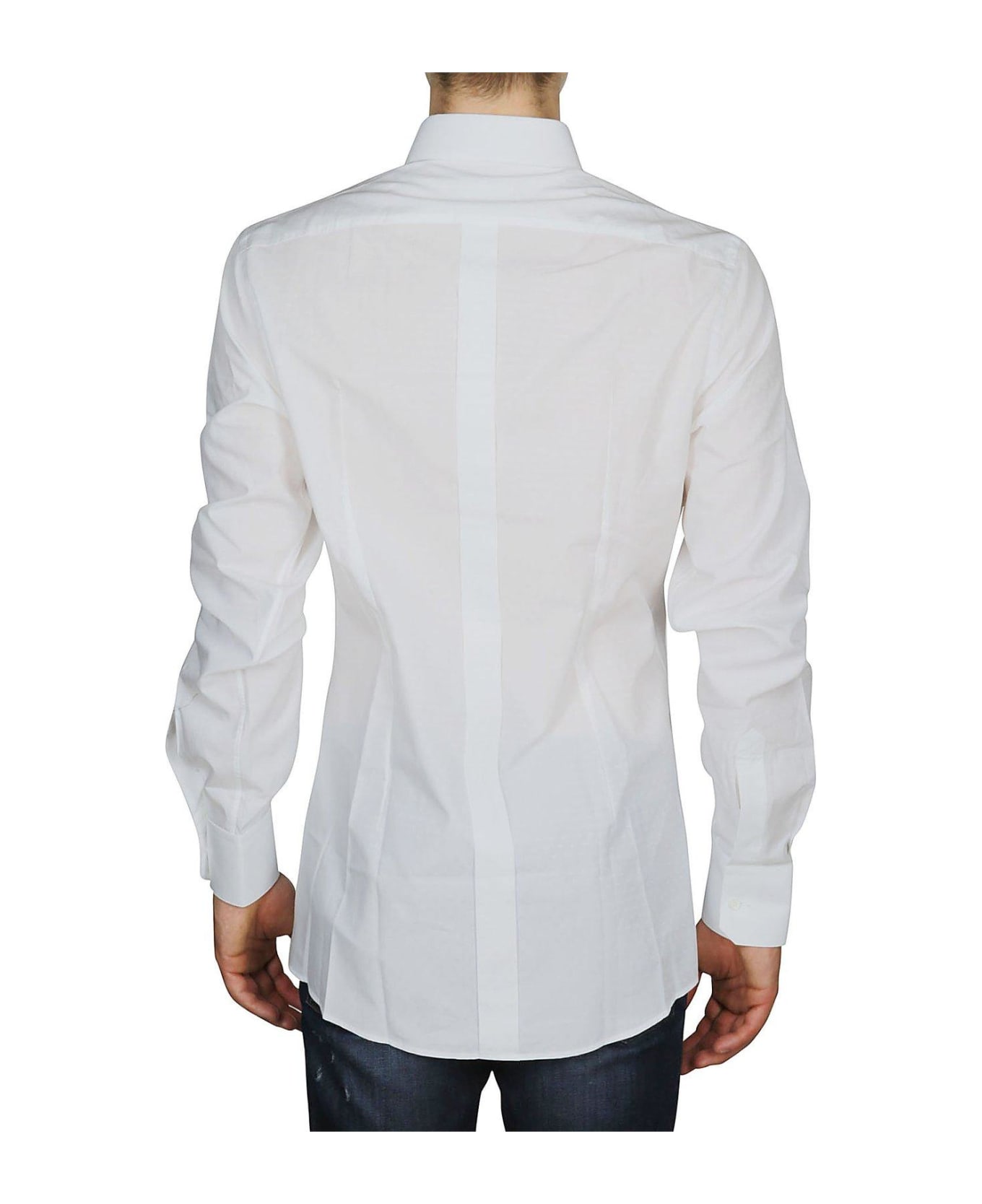 Dolce & Gabbana Jacquard Logo Tailored Shirt - Bianco