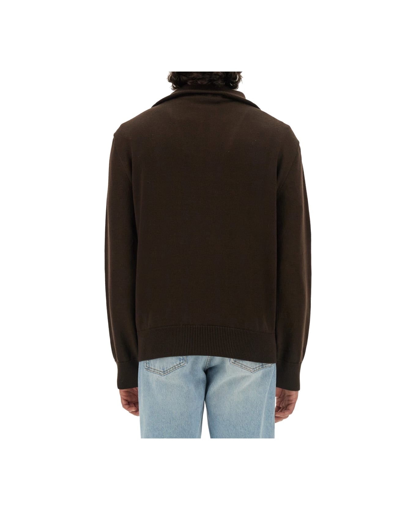 Courrèges Knitted Polo. - BROWN