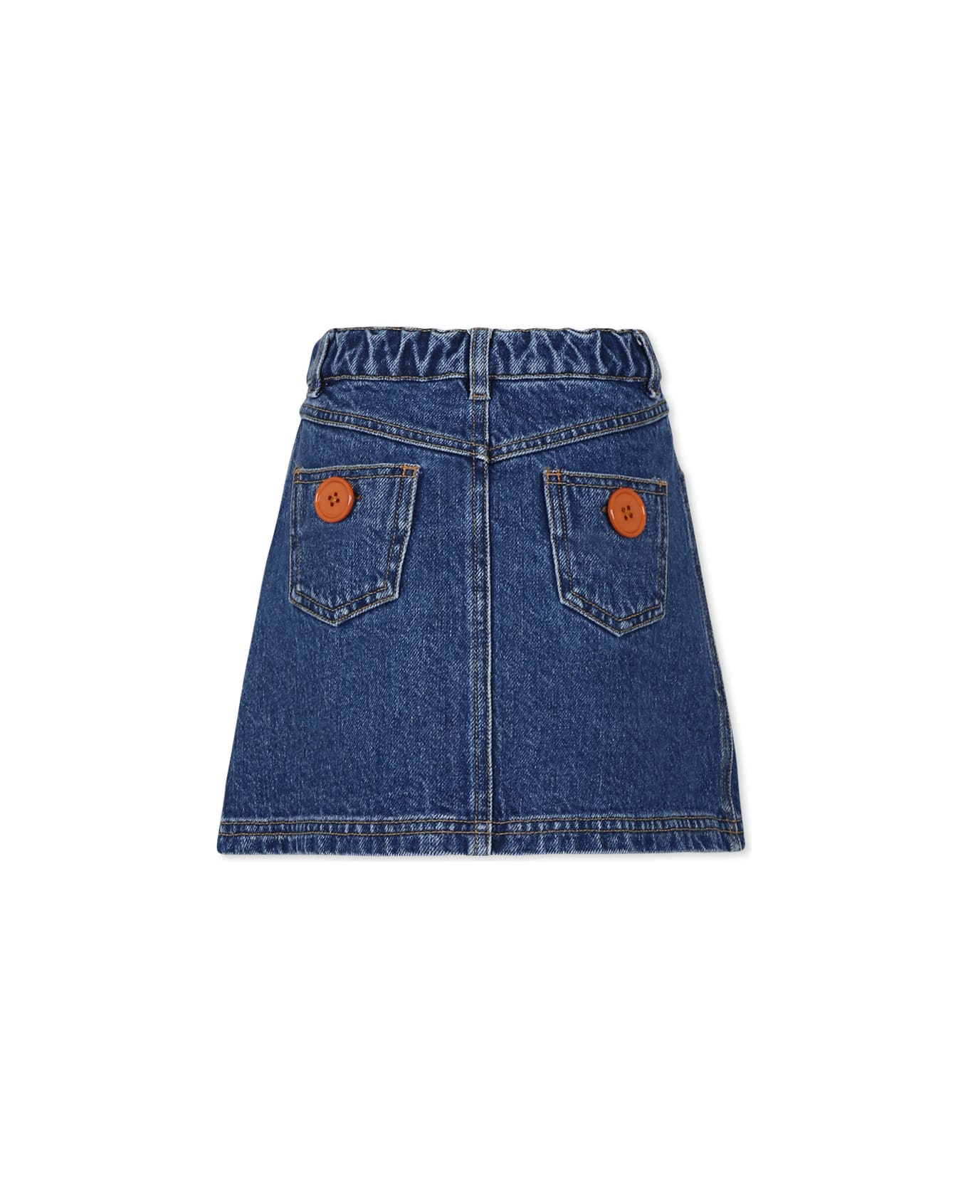 Philosophy di Lorenzo Serafini Kids Blue Skirt For Girl With Logo - Denim