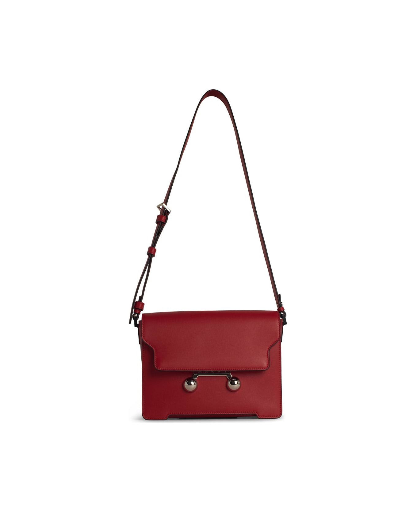 Marni 'new Trunk' Red Leather Crossbody Bag - Red