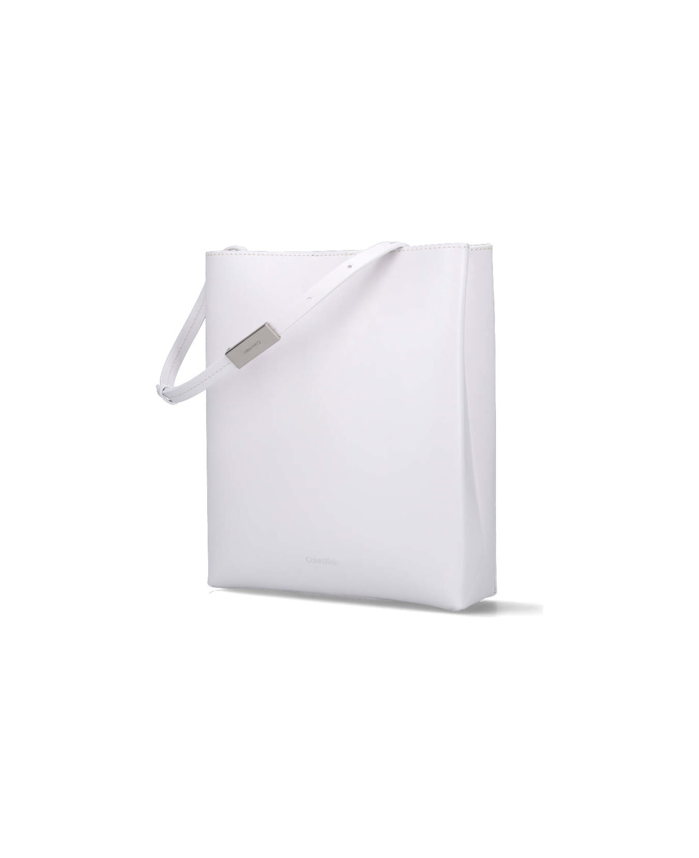 Calvin Klein Logo Crossbody Bag - White クラッチバッグ