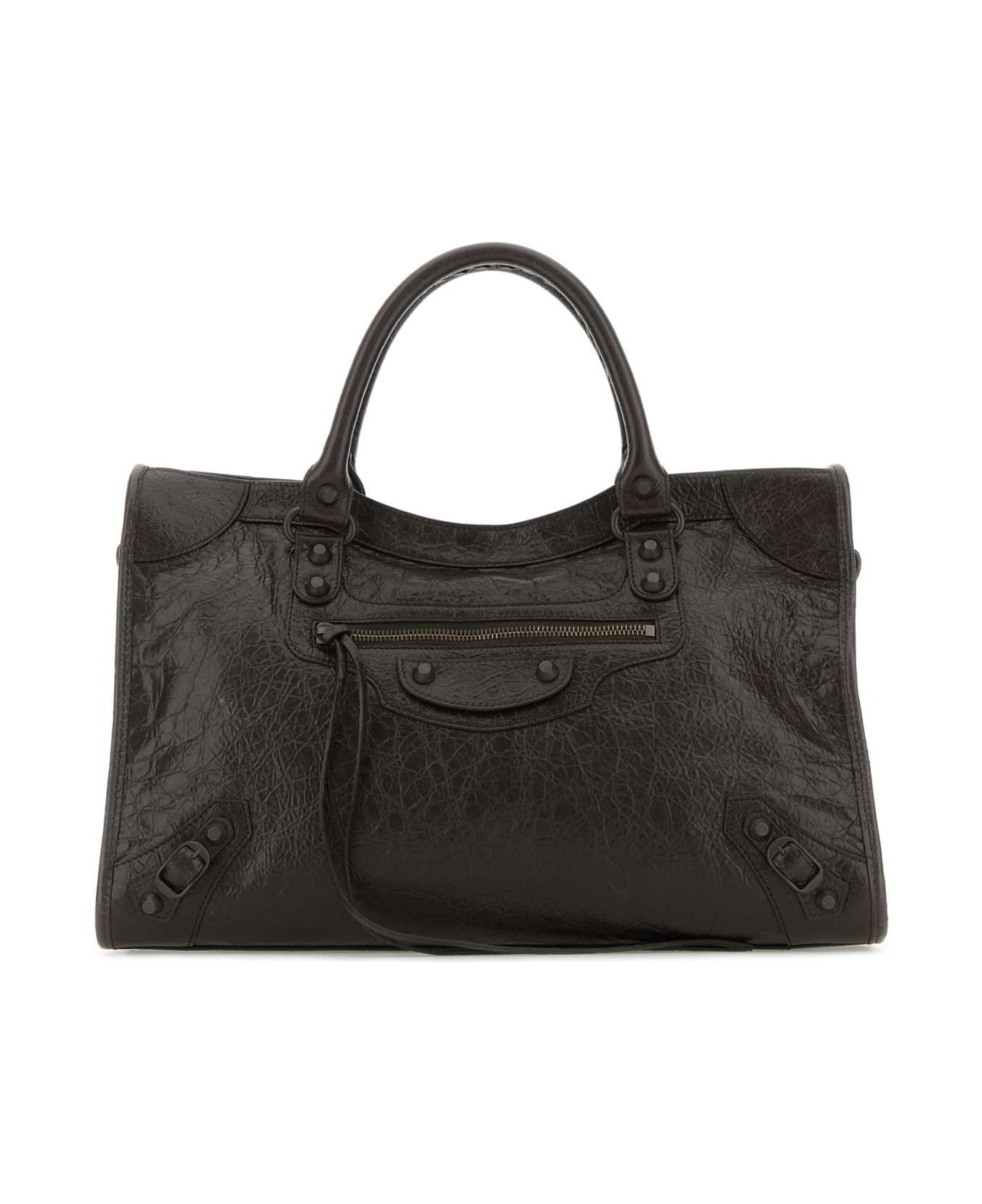Balenciaga Dark Brown Leather Medium Le City Handbag - ESPRESSO