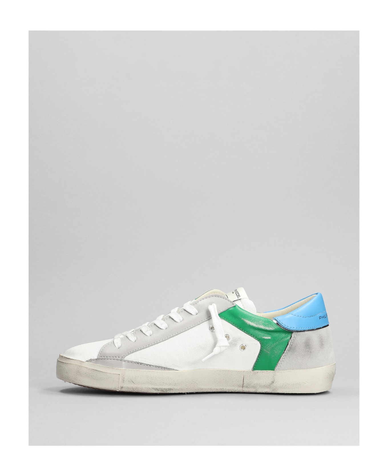 Philippe Model Prsx Low Sneakers In White Leather - white
