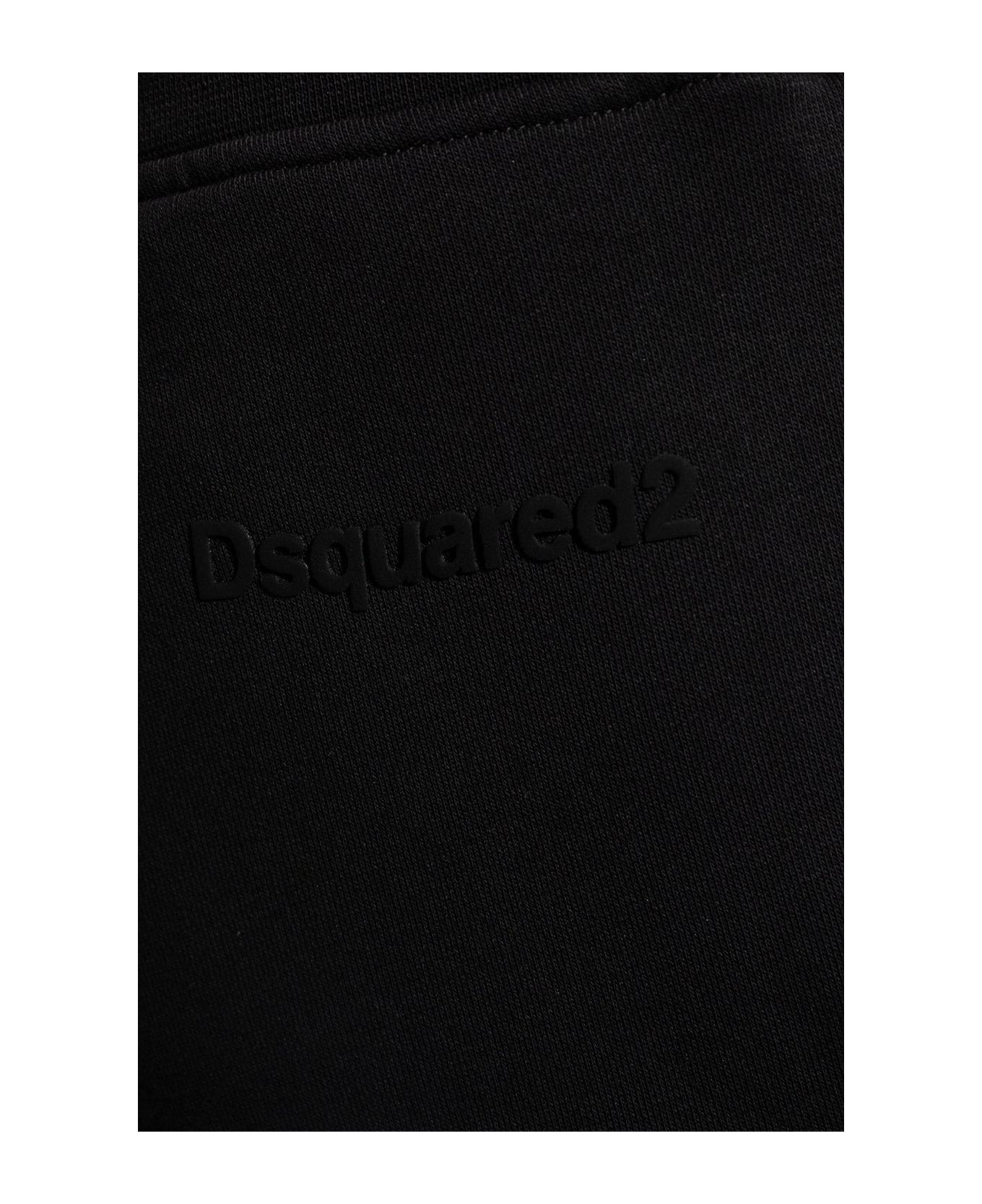Dsquared2 Logo-rubberised Elasticated Waistband Shorts - Black
