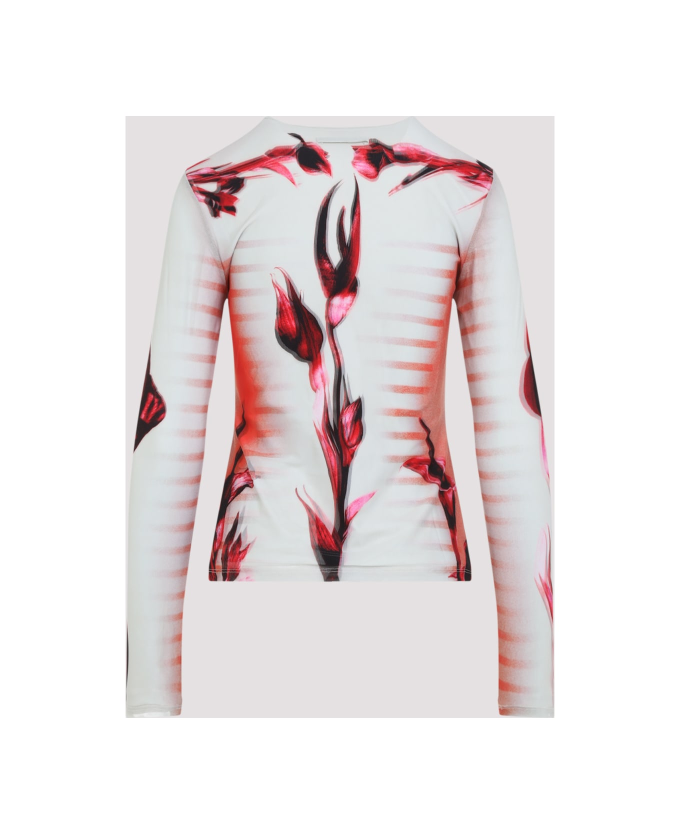Jean Paul Gaultier Layered Long Sleeves Top Printed 
flower Body Morphing Mariniere
 - MultiColour