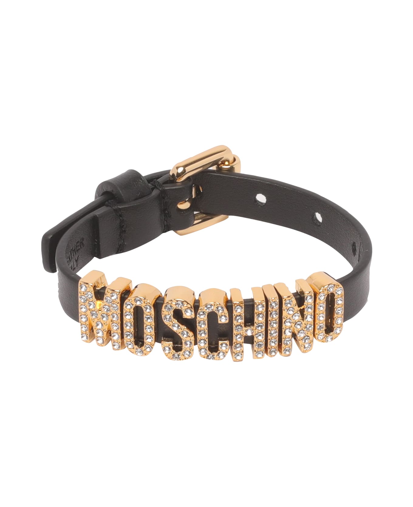 Moschino Crystal Lettering Bracelet - Black