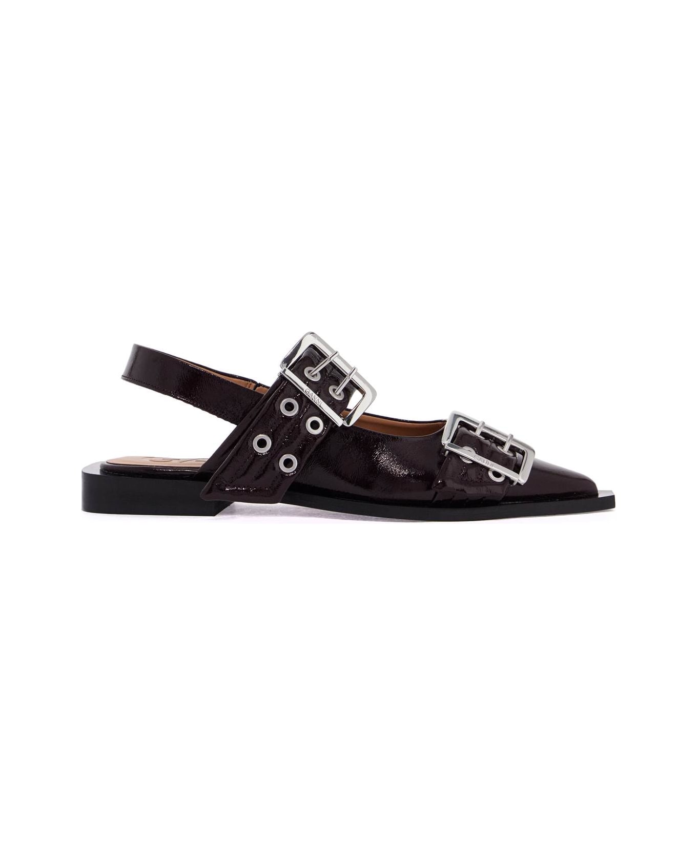 Ganni Slingback Flats - Burgundy