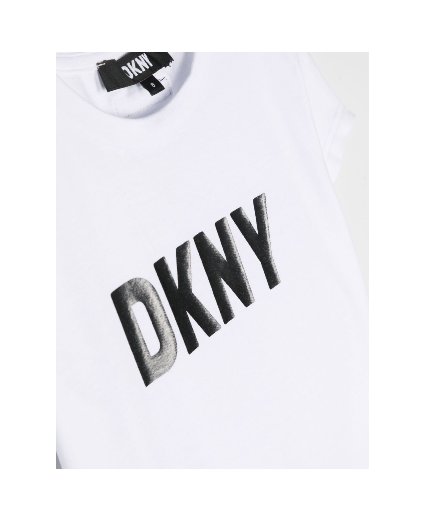 DKNY T-shirt Nera In Jersey Di Cotone Bambino - Nero