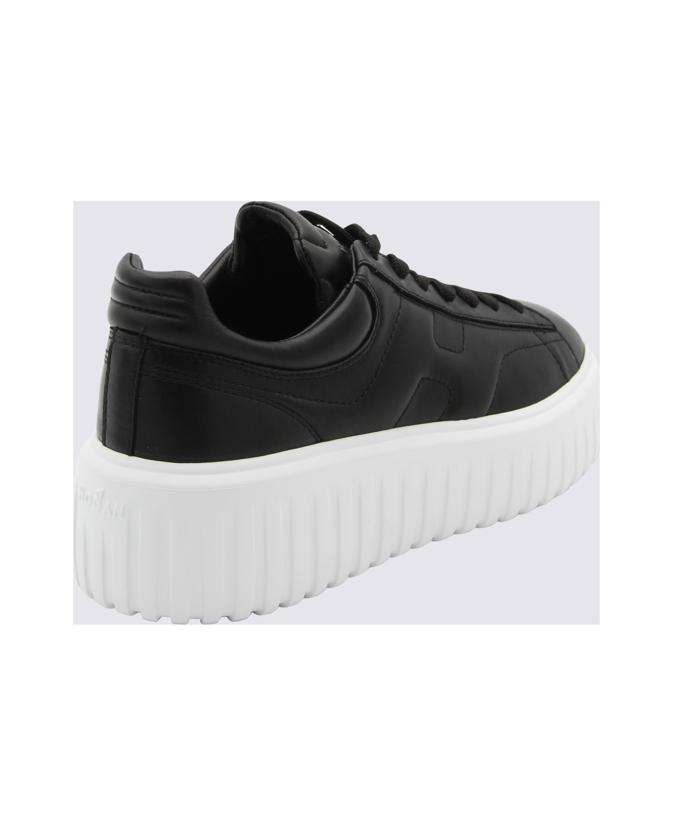 Hogan Black And White Leather Sneakers - Black