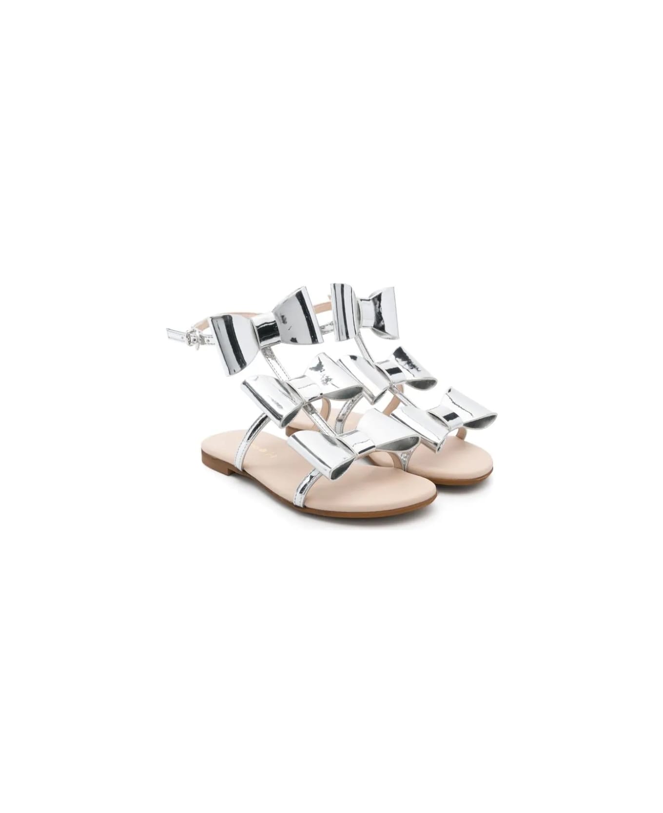 Florens Sandali Metallizzati Con Fiocco - Silver