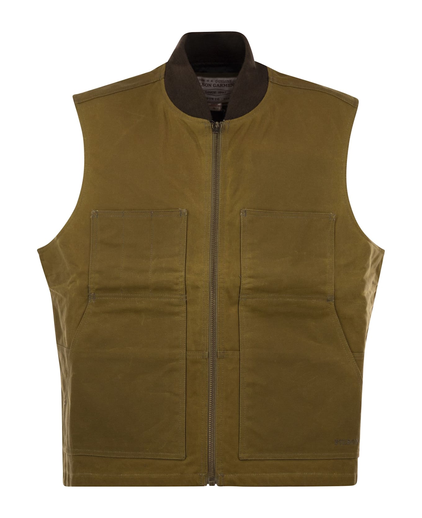 Filson Waxed Cotton Vest - Tincloth - Tan