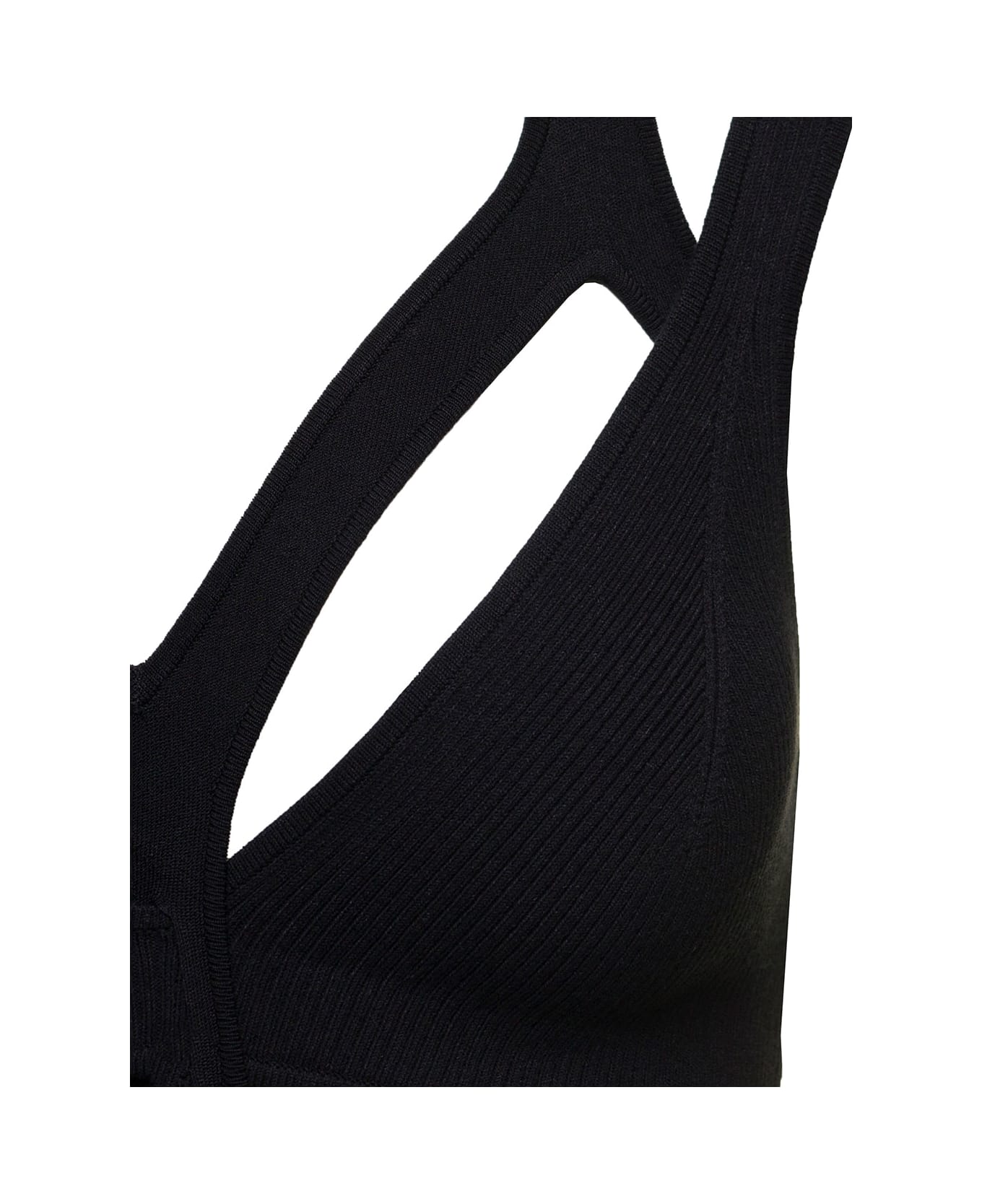 Dion Lee 'interlink' Midi Black Dress With Cut-out Detail In Viscose Blend Woman - Black