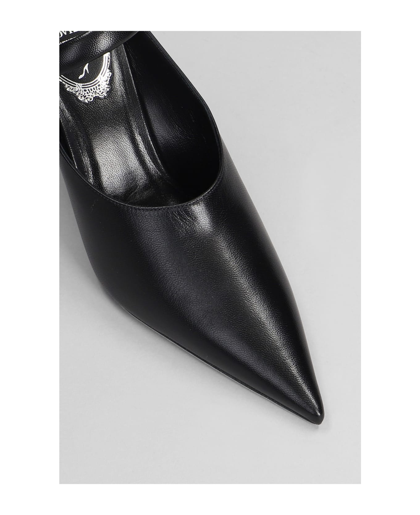 René Caovilla Grace Pupm Pumps In Black Leather - black