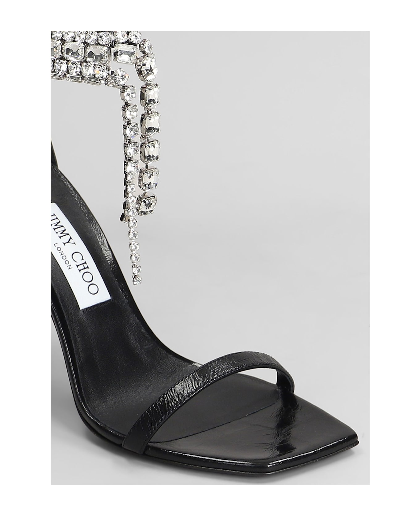 Jimmy Choo Verity 100 Sandals In Black Leather - black