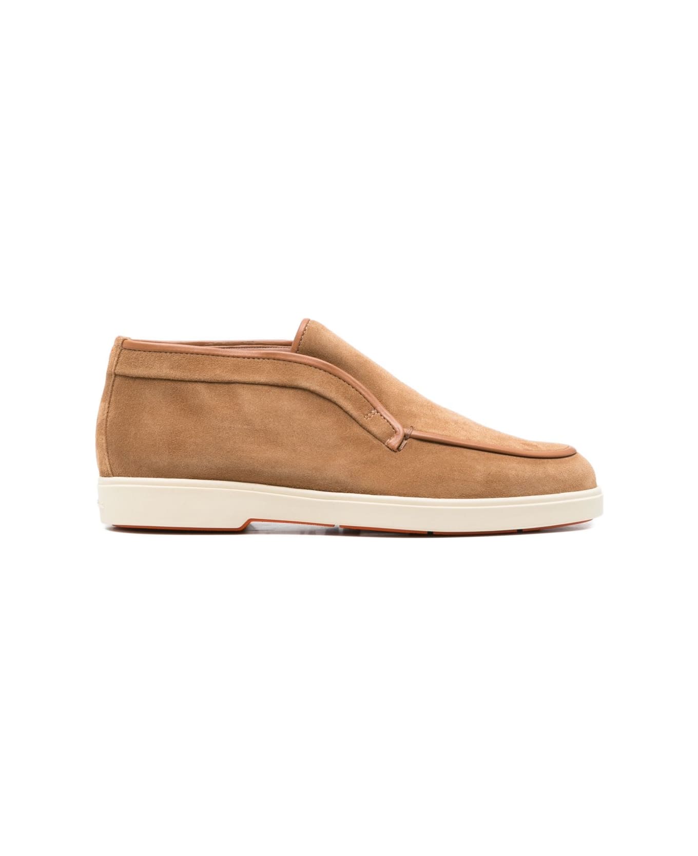 Santoni Men
s Desert Boot In Beige Suede - Beige