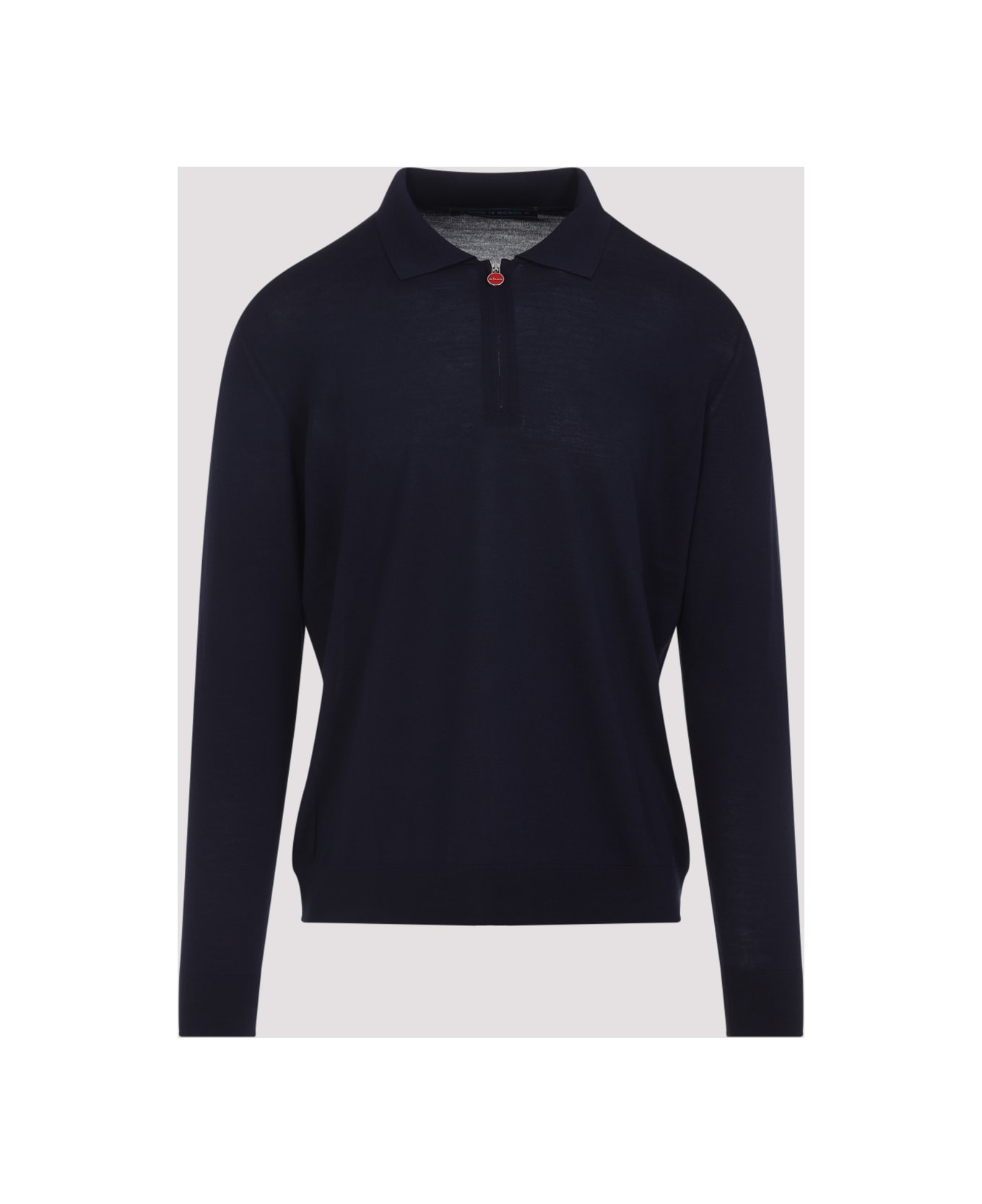 Kiton Long Sleeves Polo Shirt - Navy Blue