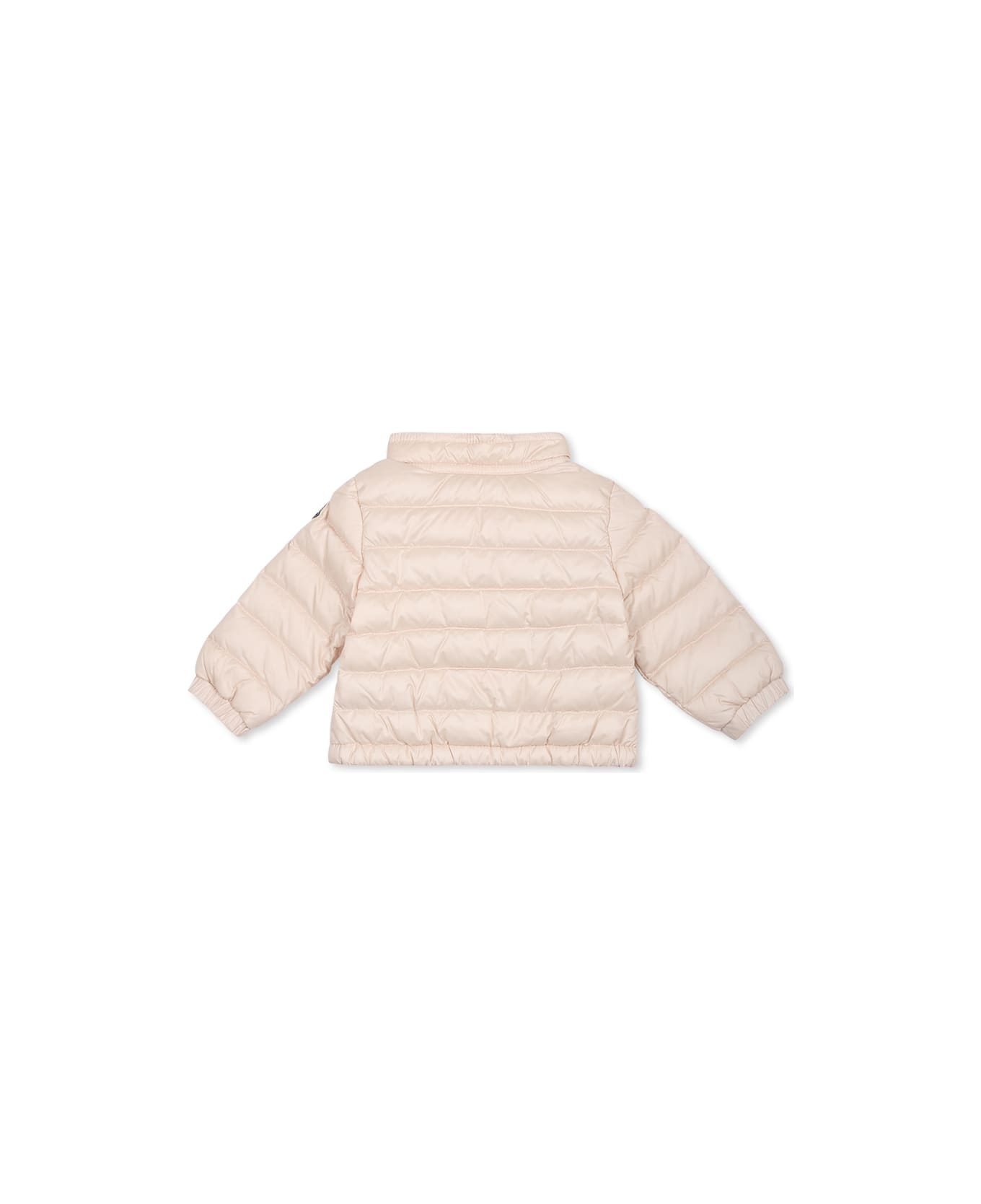 Moncler Pink Down Jacket For Baby Girl With Logo - Pink