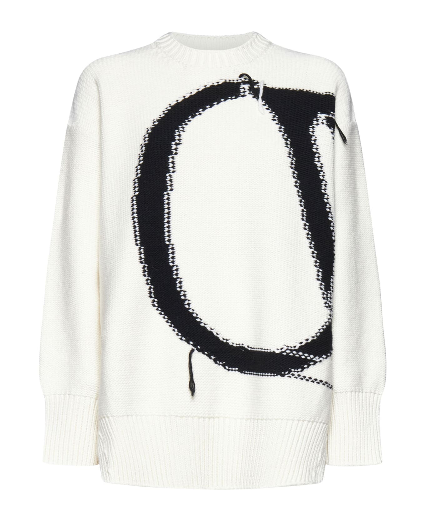Off-White Oversized Logo Sweater - panna