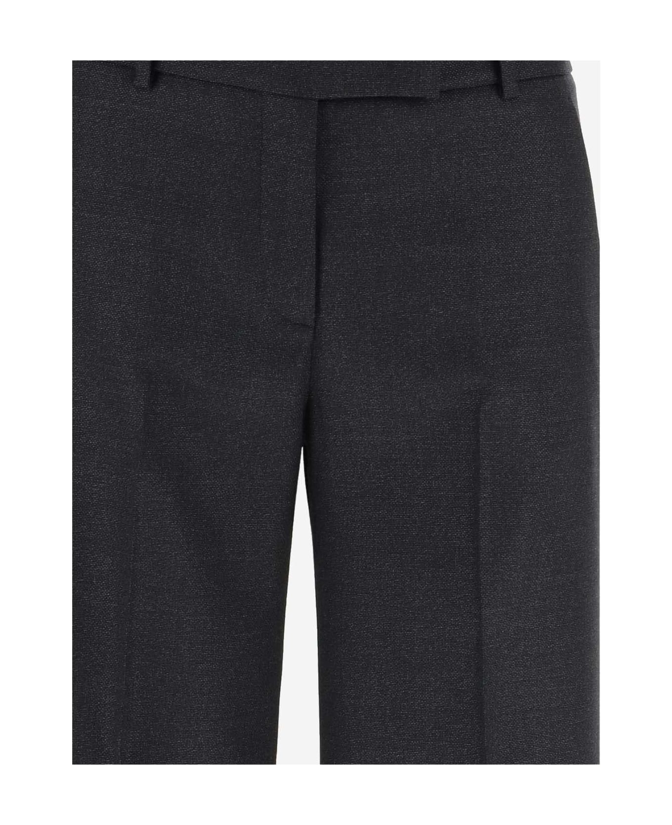QL2 Stretch Wool Wide-leg Pants - Grey