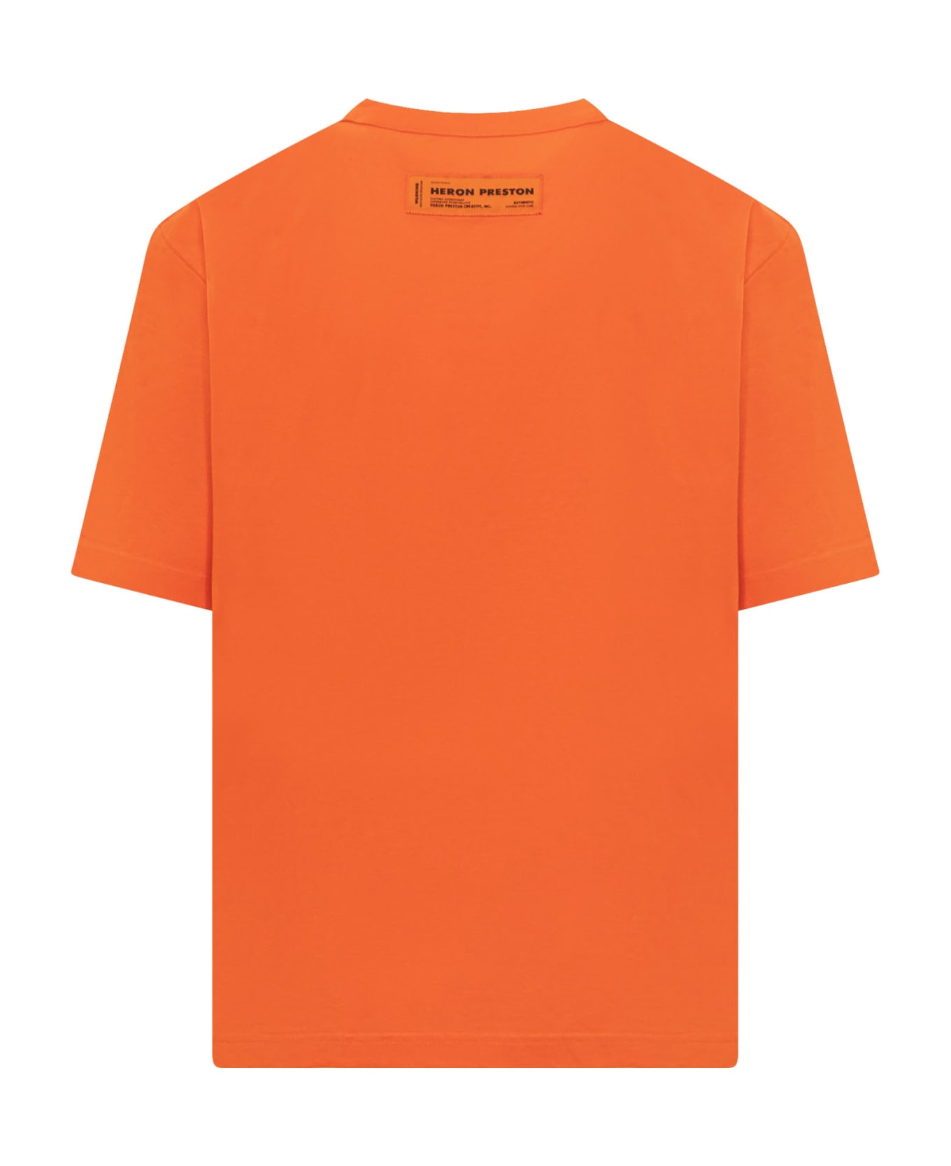 HERON PRESTON Crewneck T-shirt With Logo - ORANGE WHITE シャツ