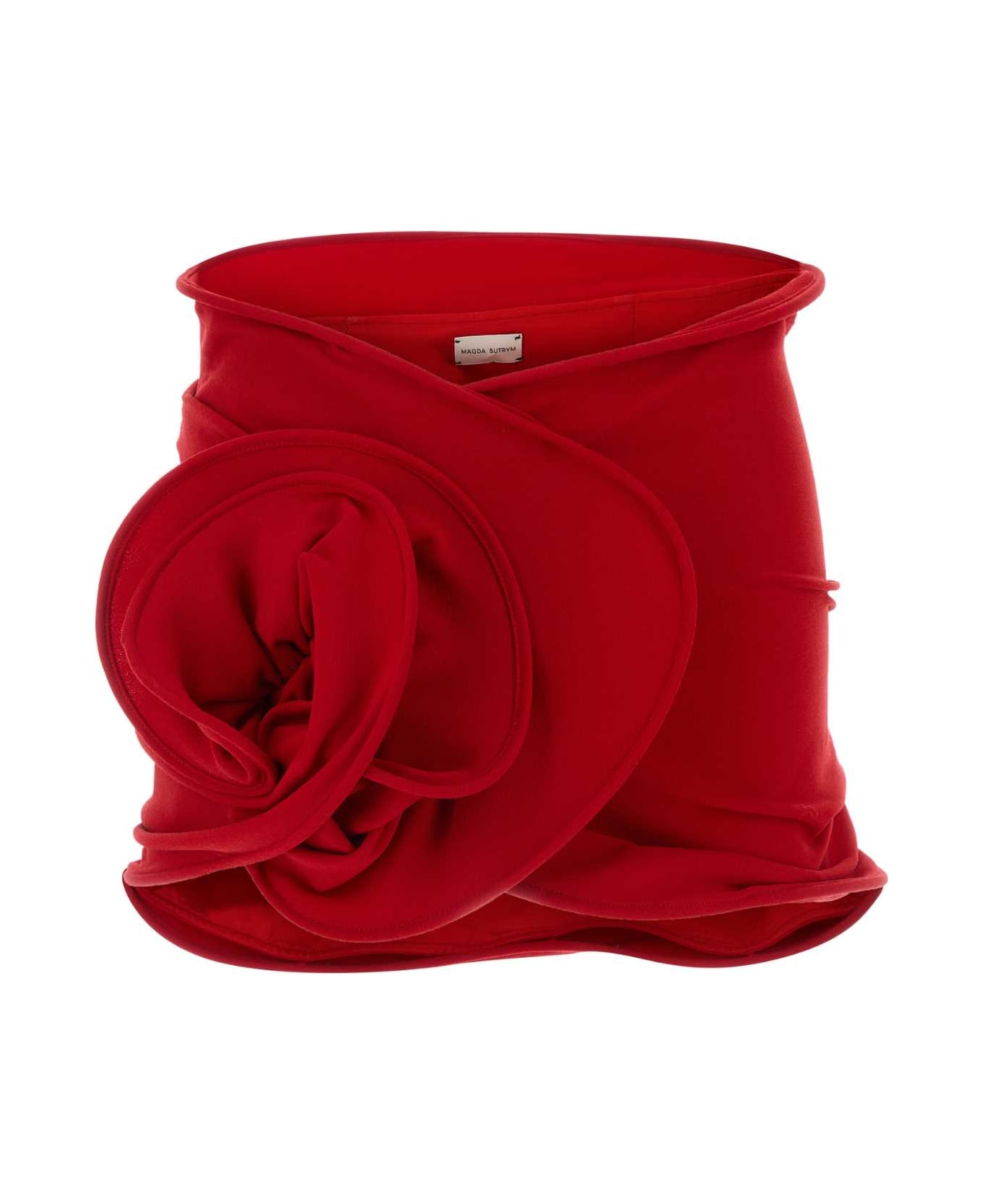 Magda Butrym Red Stretch Wool Mini Skirt - RED