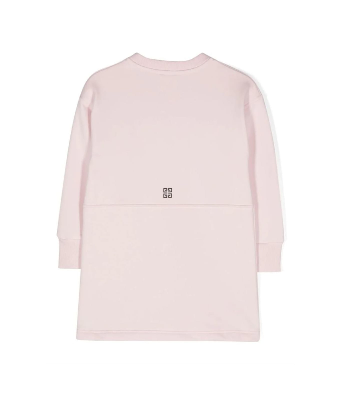 Givenchy Pink Dress With Logo And Kangaroo Pocket In Cotton Blend Girl - Pink