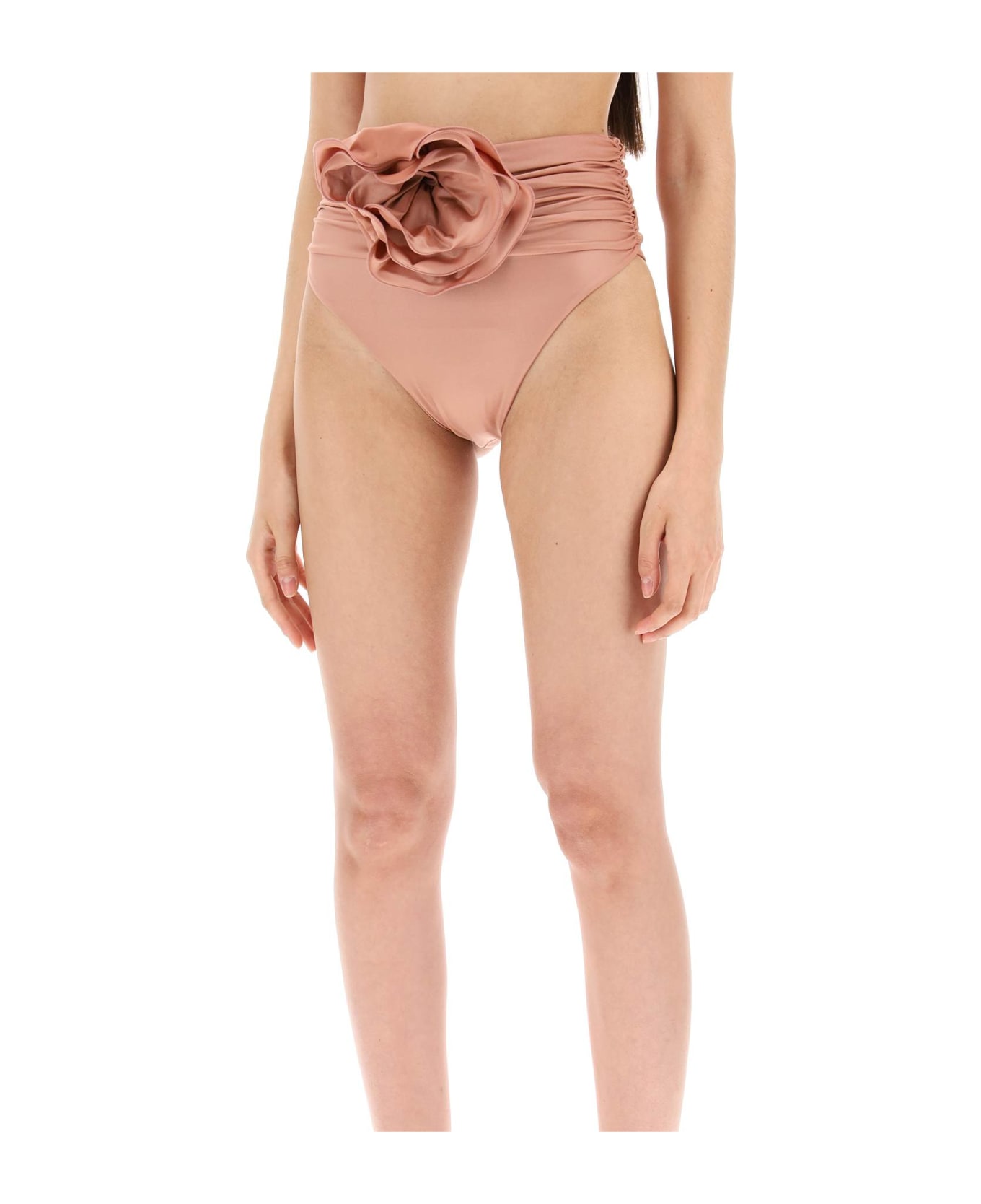Magda Butrym High-waisted Bikini Briefs With Flower Clip - PINK (Metallic)