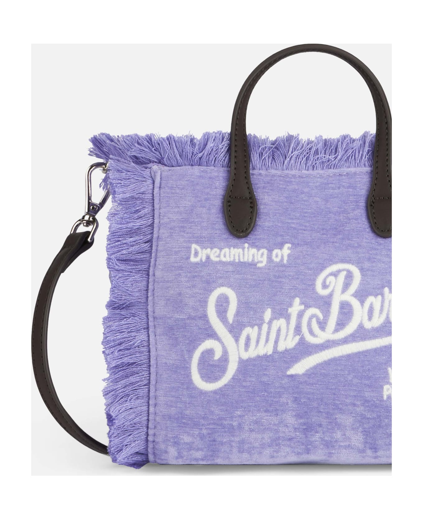 MC2 Saint Barth Lilac Velvet Chine Mini Vanity Fringed Bag - PINK