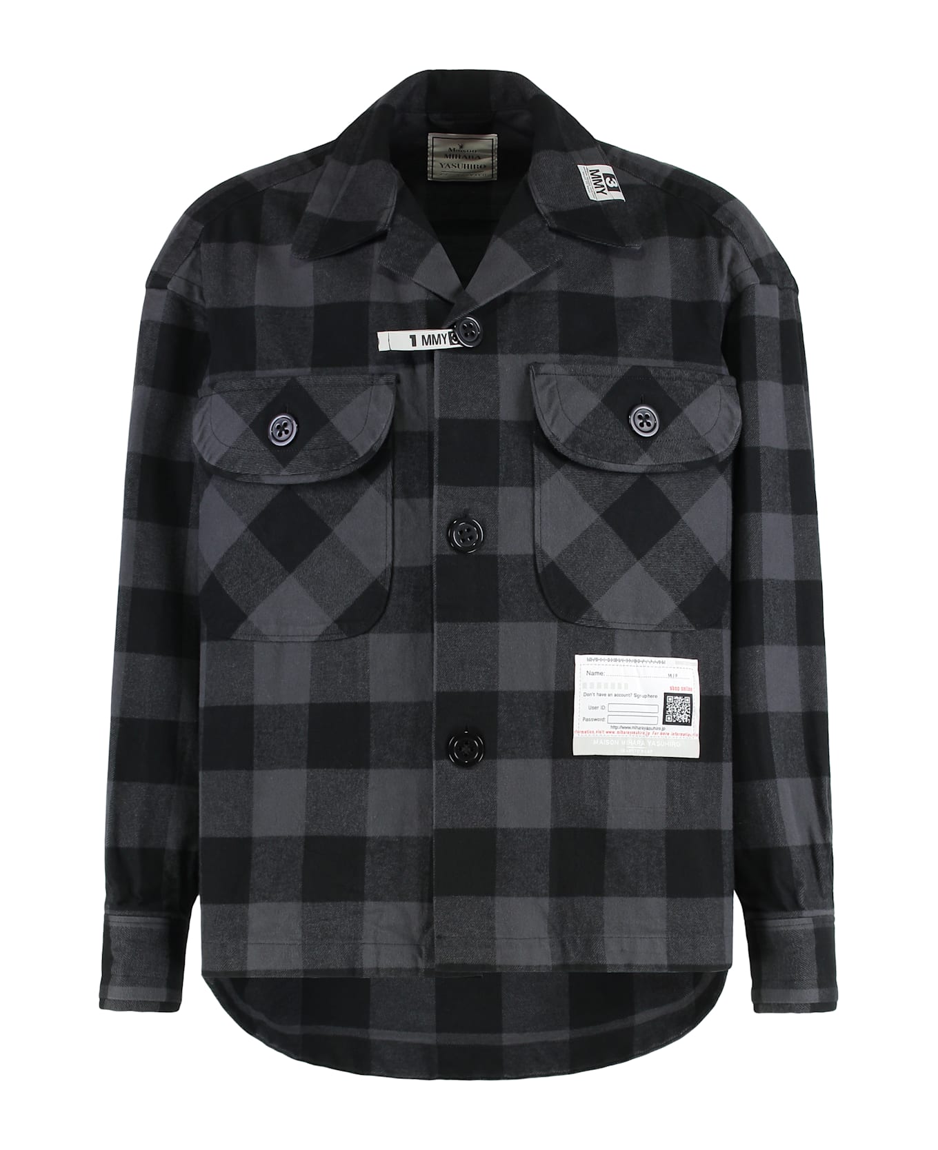 Mihara Yasuhiro Plaid Flannel Shirt - grey