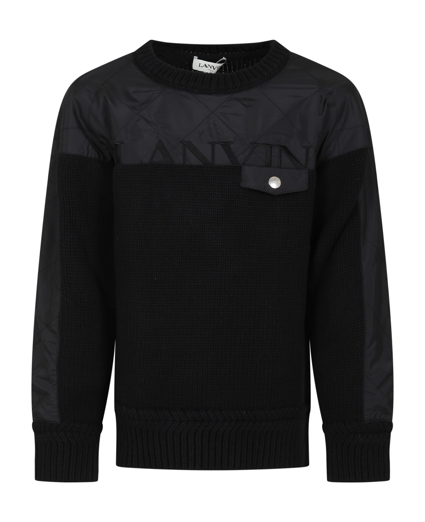 Lanvin Black Sweater With Logo For Boy - Black