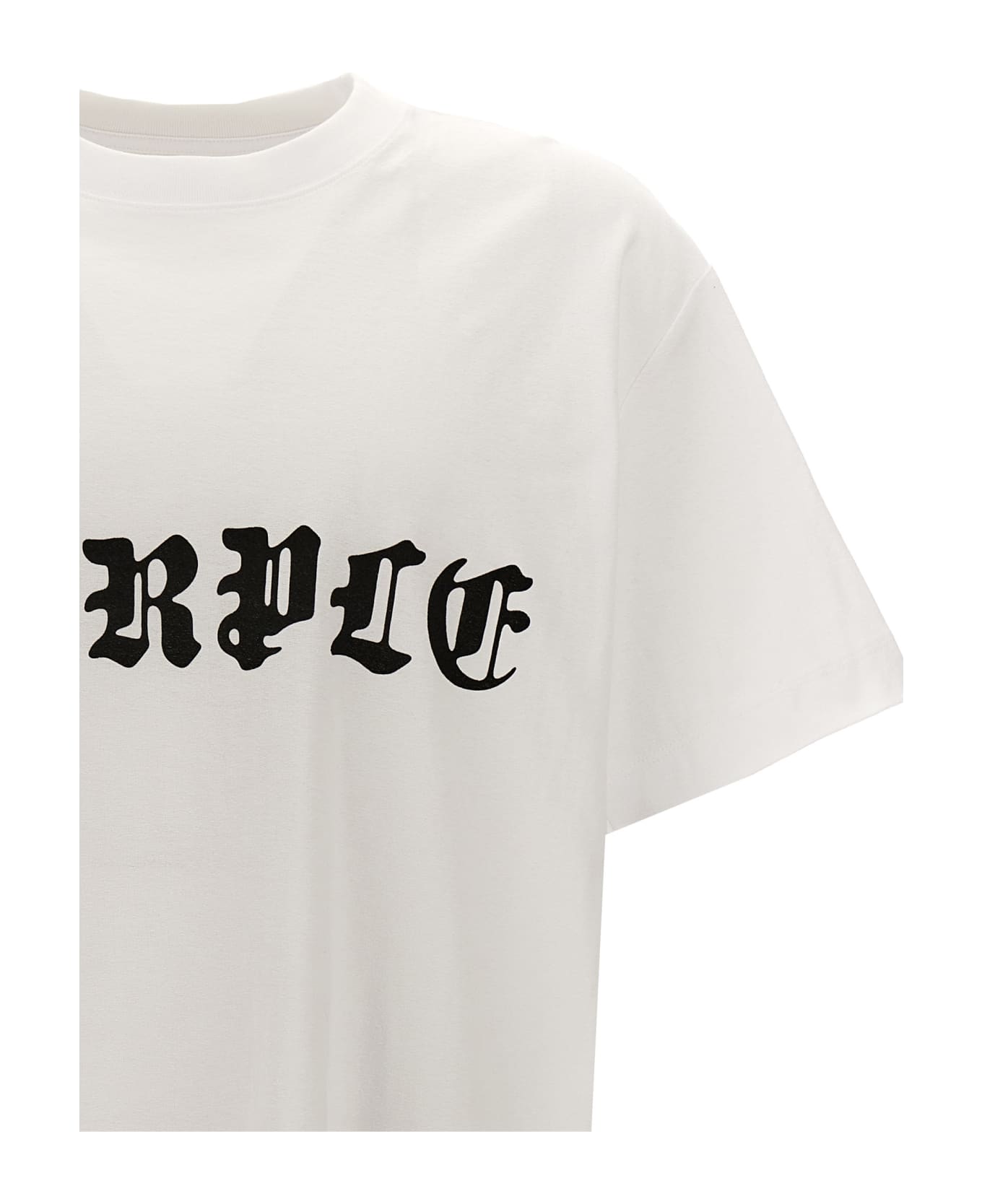 Purple Brand Logo Print T-shirt - White/Black